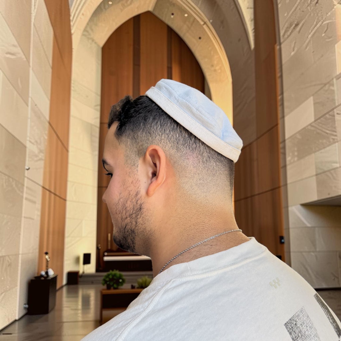 Ice Blue & White, Two-in-One Jewish Kippah