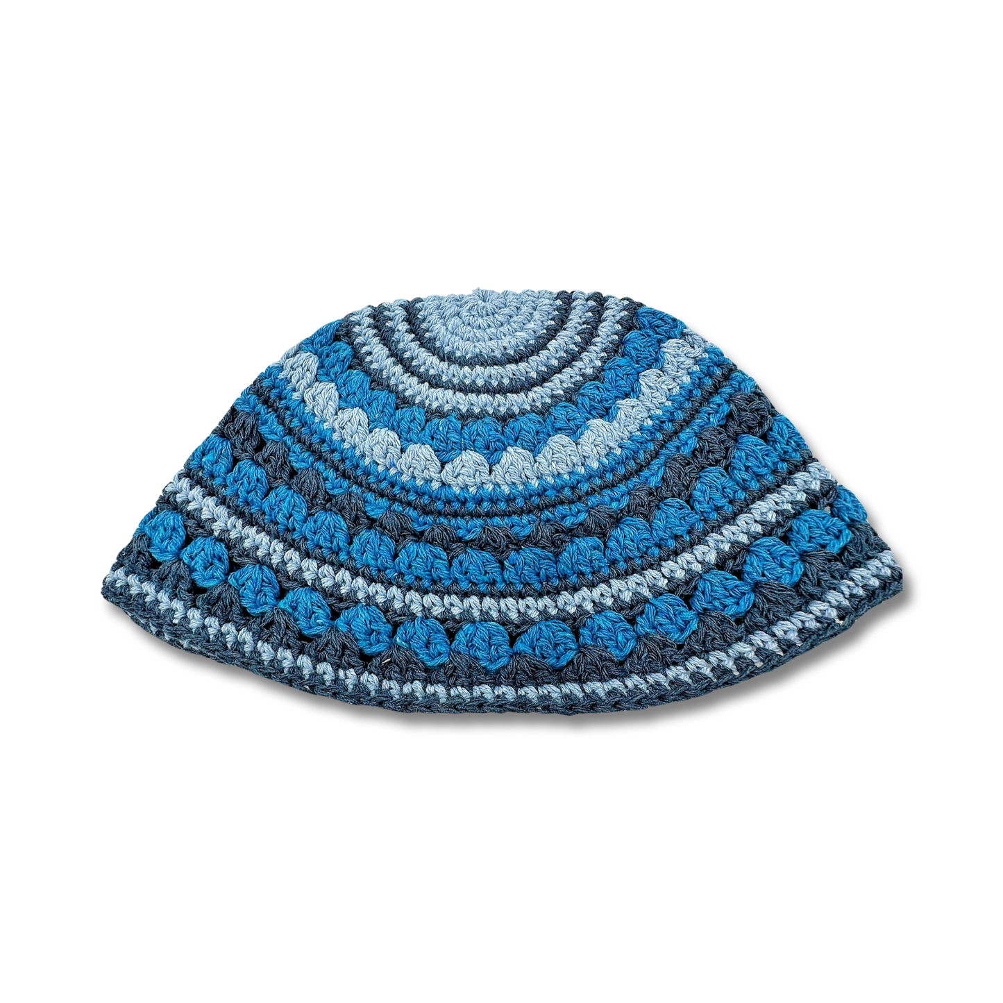 Blue Big Kippah 100% Cotton