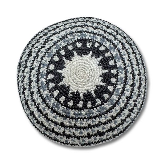 Cotton knitted Hand Made Kippah 14cm