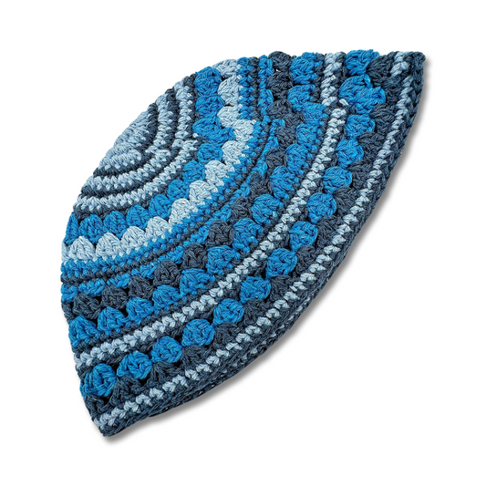 Blue Big Kippah 100% Cotton