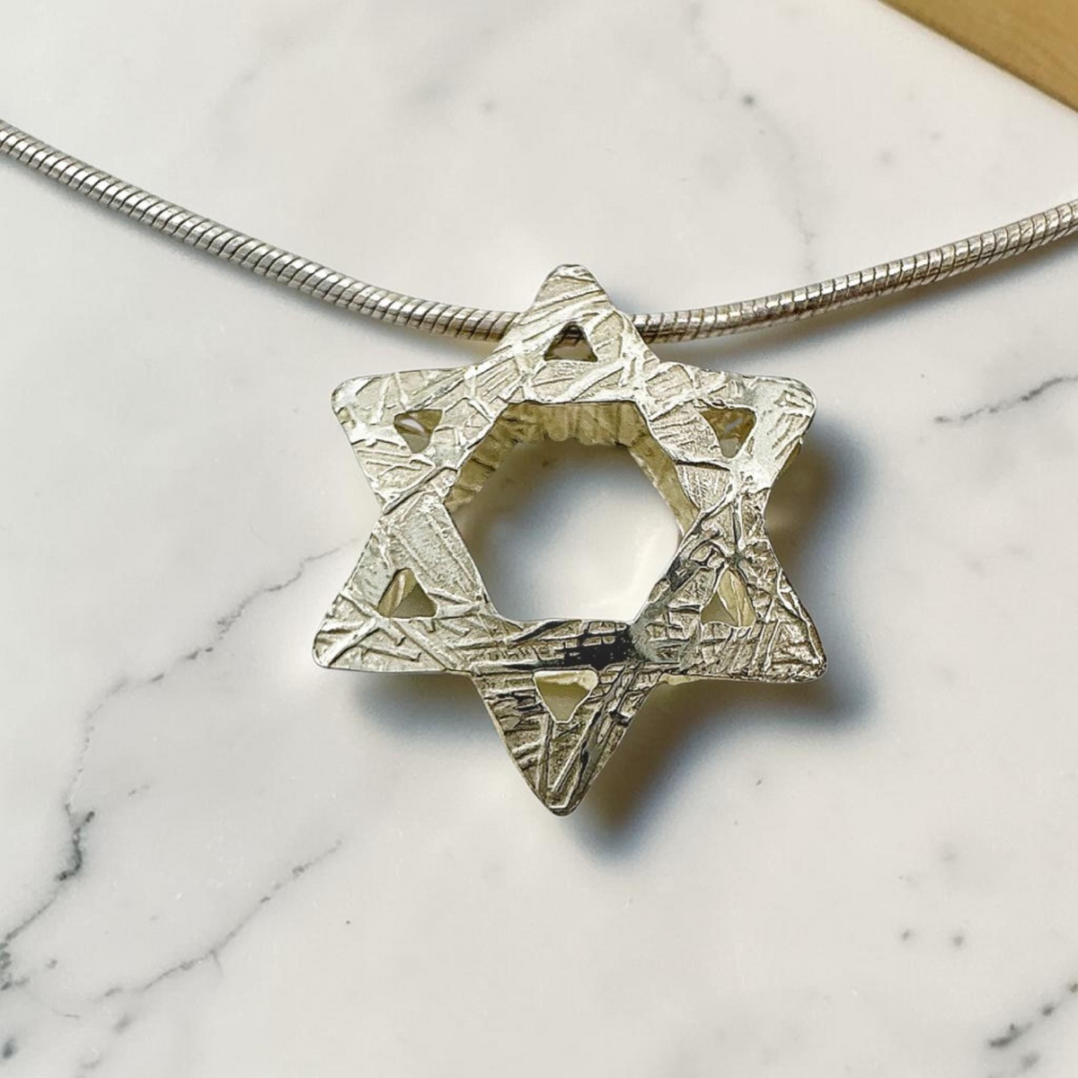 Collier étoile de David en argent sterling