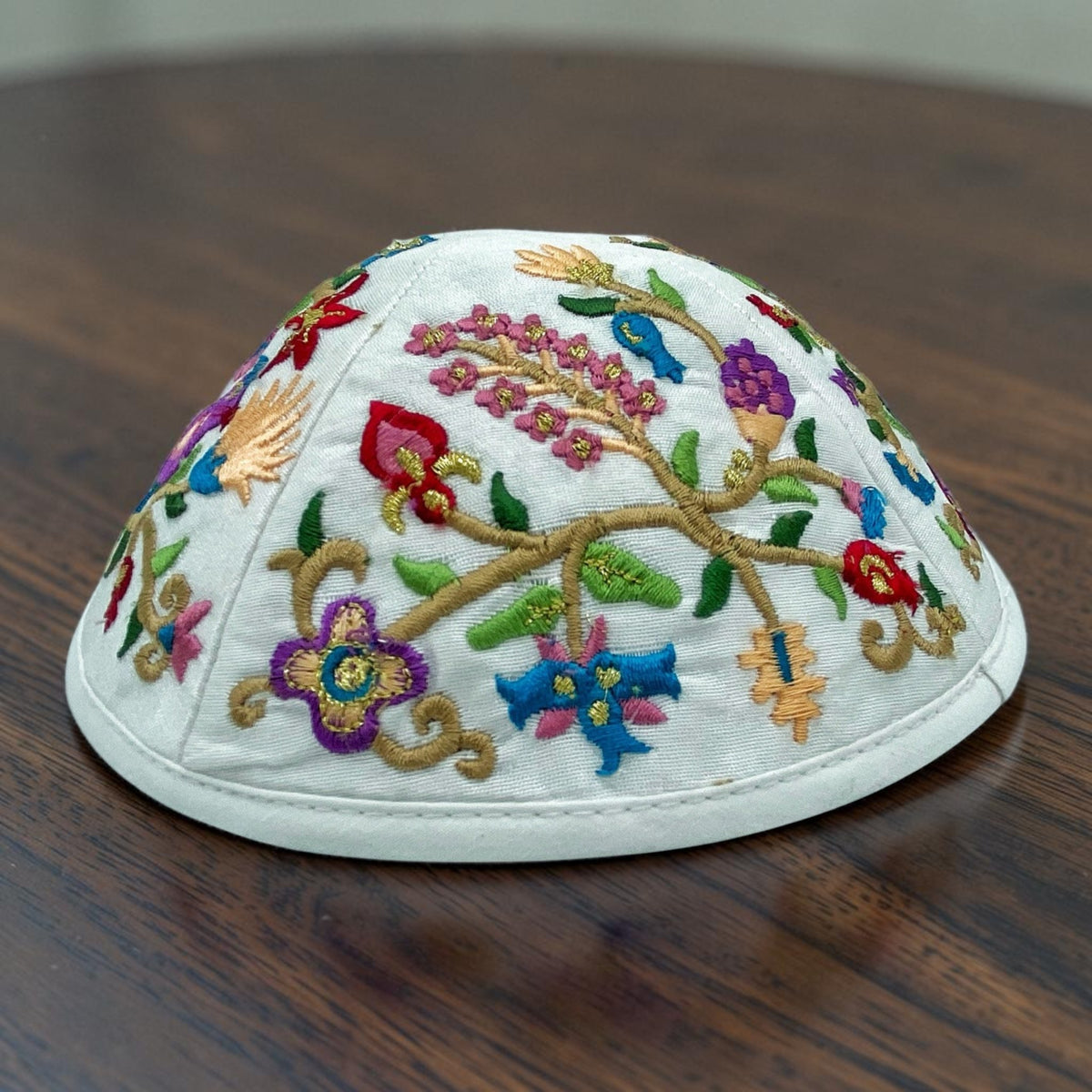 Kippa Brodé Oiseau Coloré 17cm