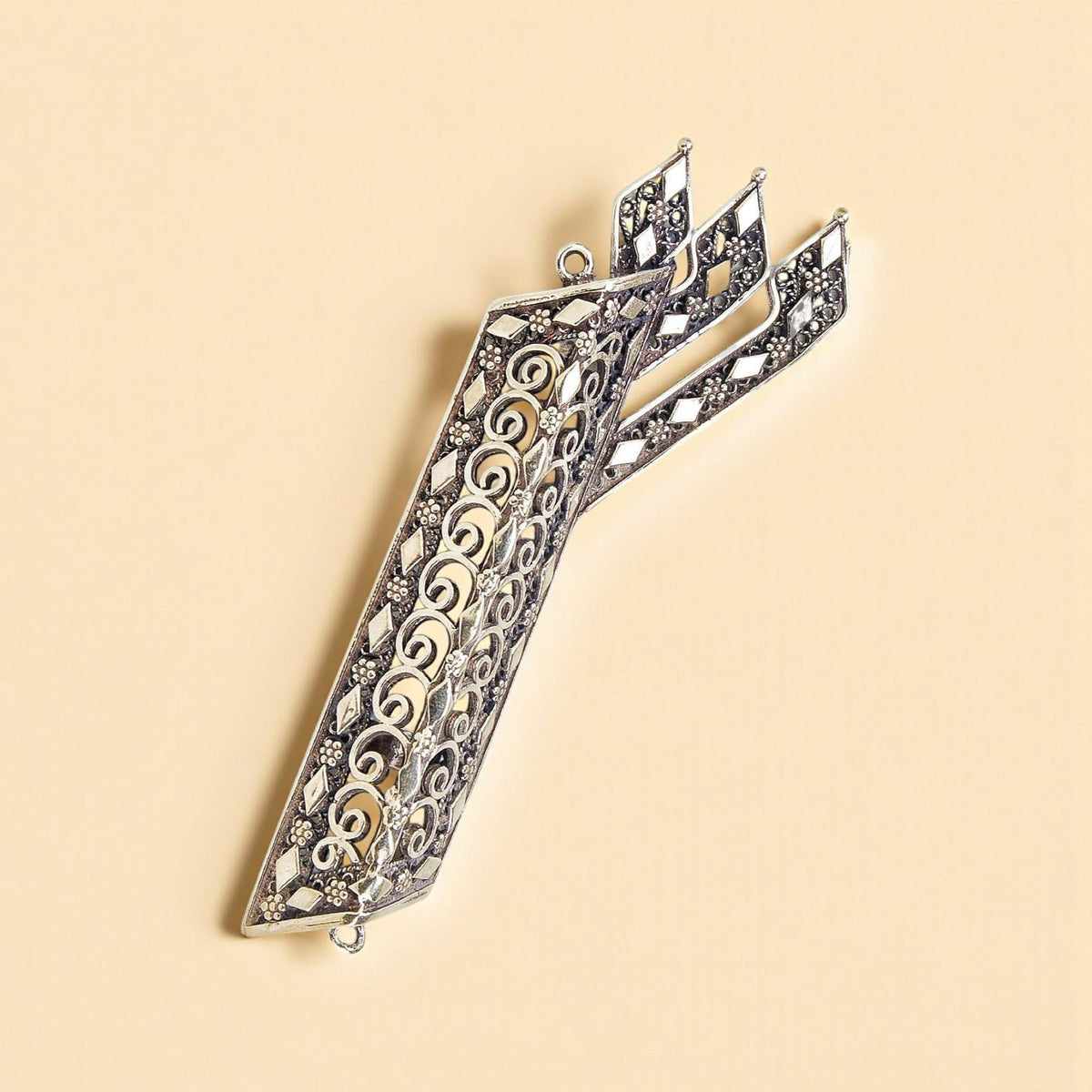Étui à Mezouza Shin en argent sterling, art du filigrane yéménite