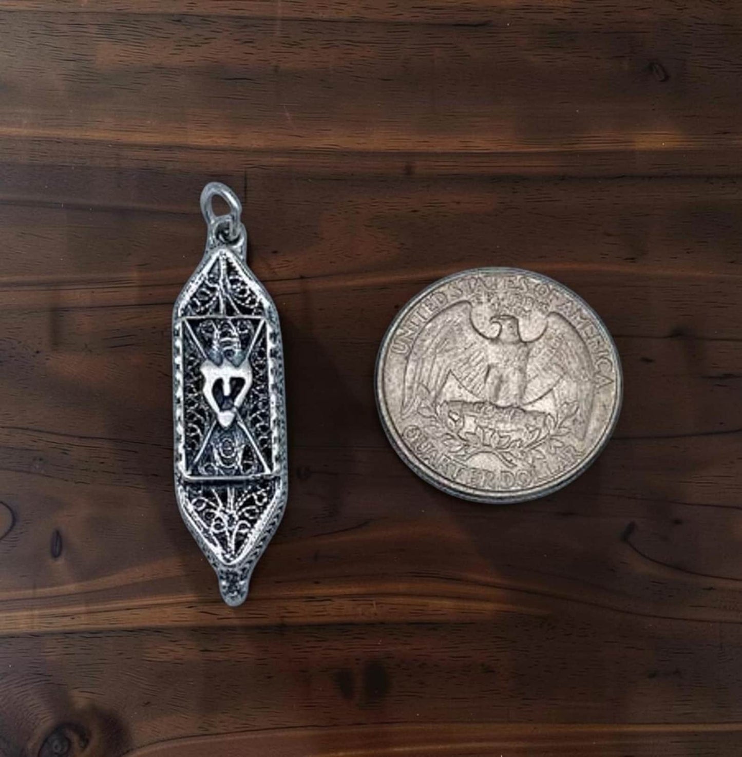 Sterling Silver Mezuzah Pendant Necklace