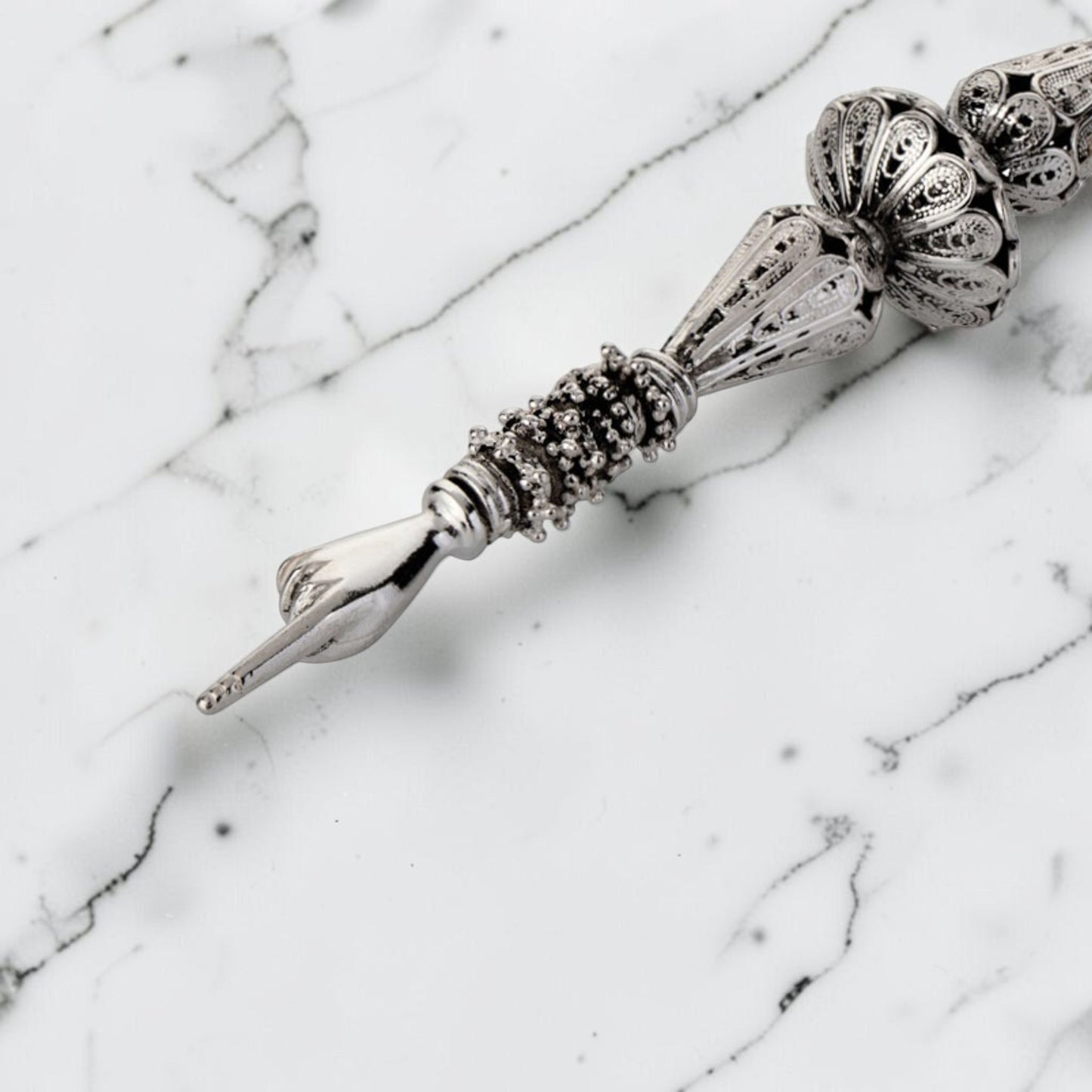Sterling Silver Yemenite Filigree Torah Pointer Yad