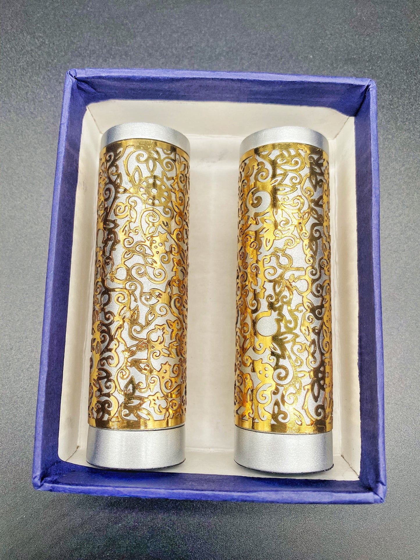 Gold Round Shabbat Candle Holders Stainless Steel Brass Pamot