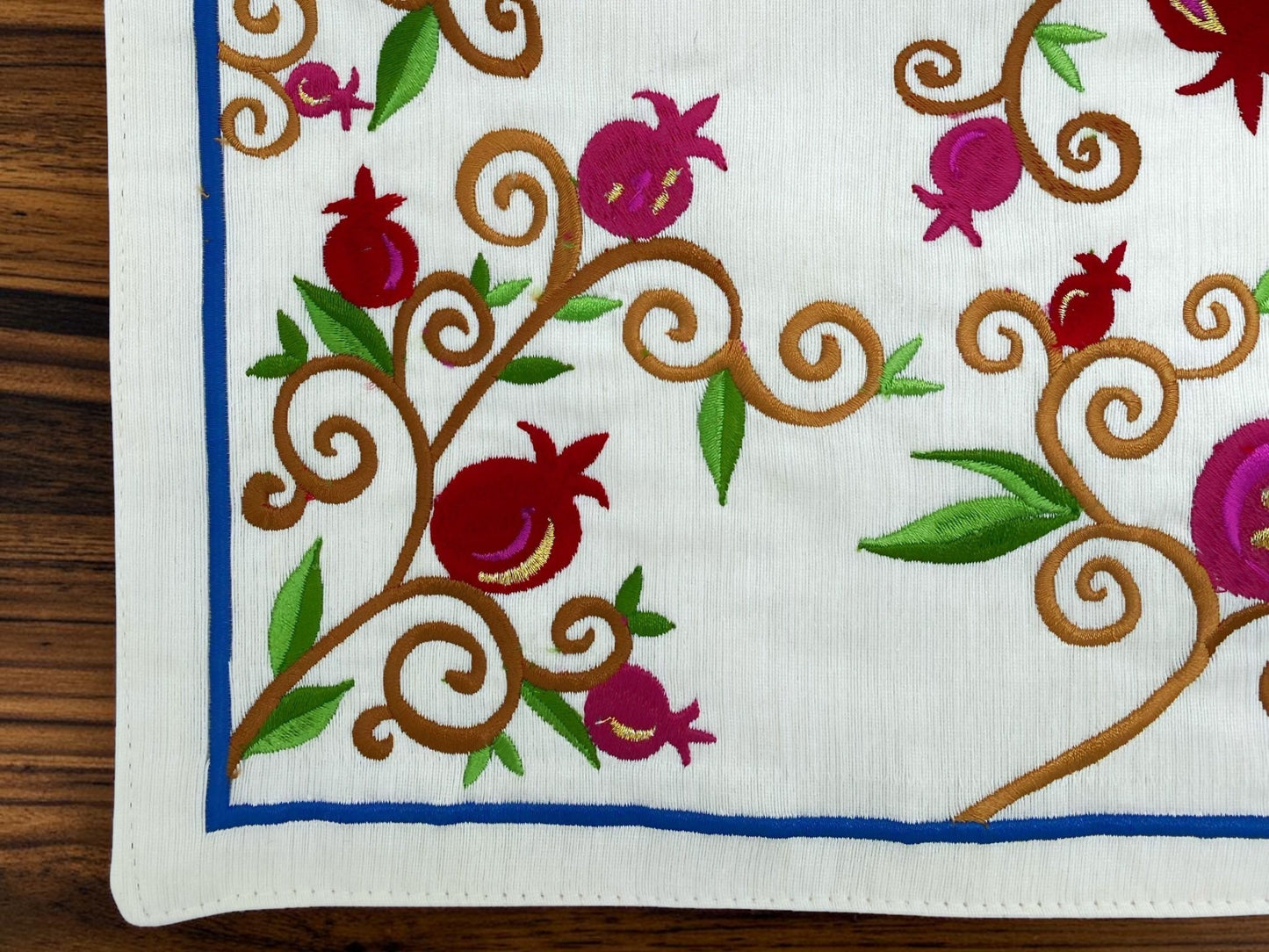 Antique Pomegranate Embroidered Challah Cover