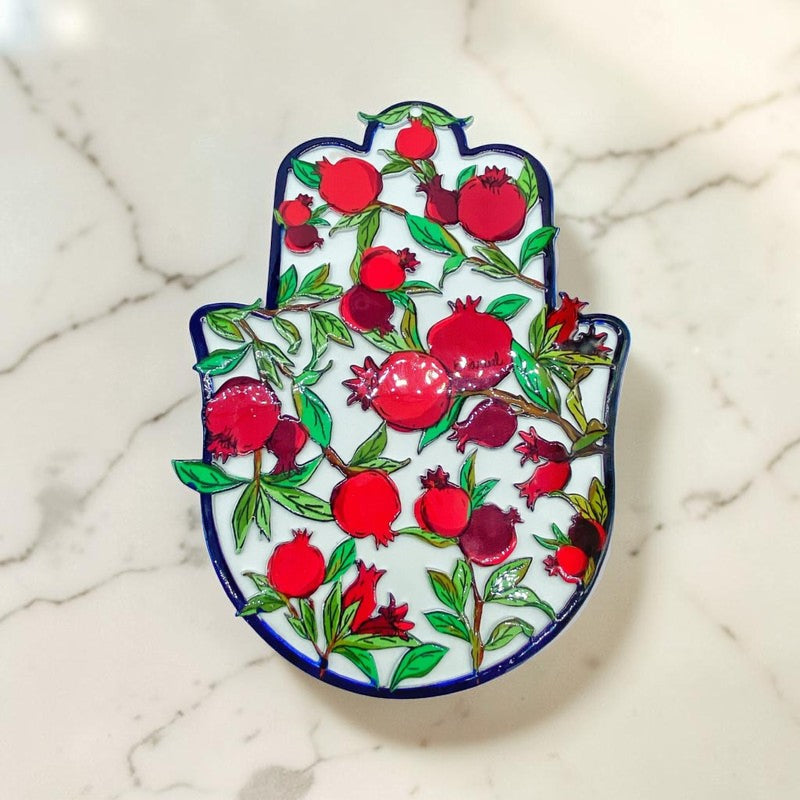 Pomegranate Metal Hamsa Wall Decoration