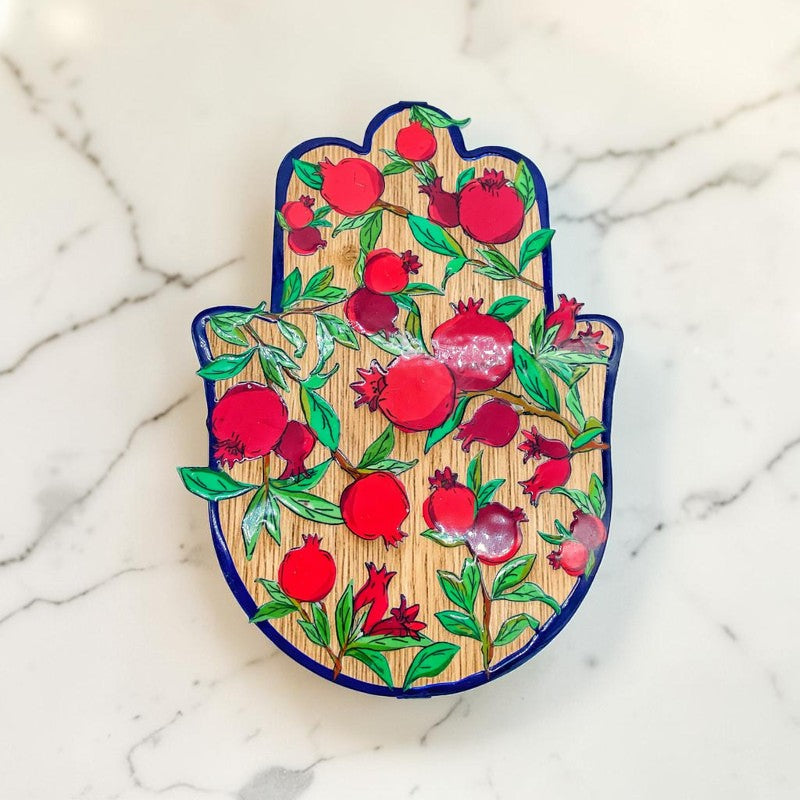 Pomegranate Metal Hamsa Wall Decoration