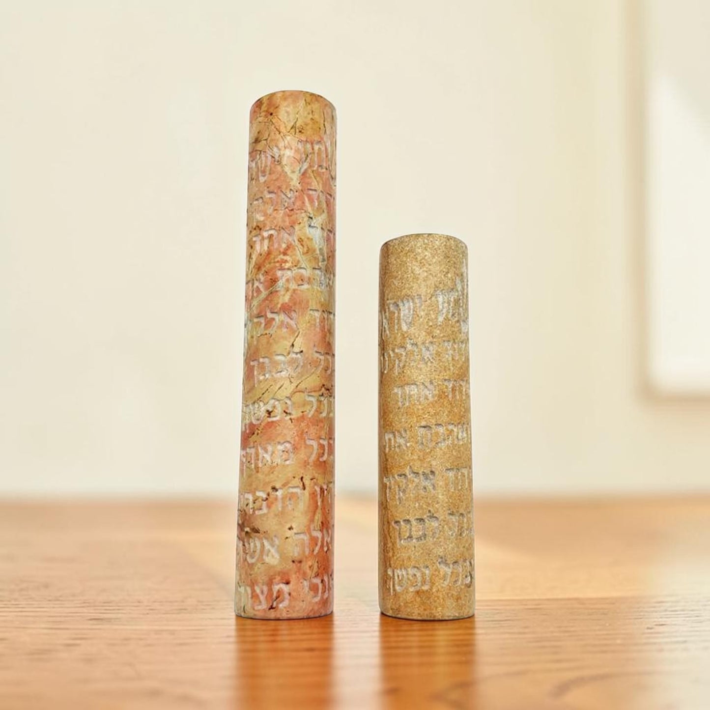 Shema Israel Jerusalem Stone Mezuzah Case
