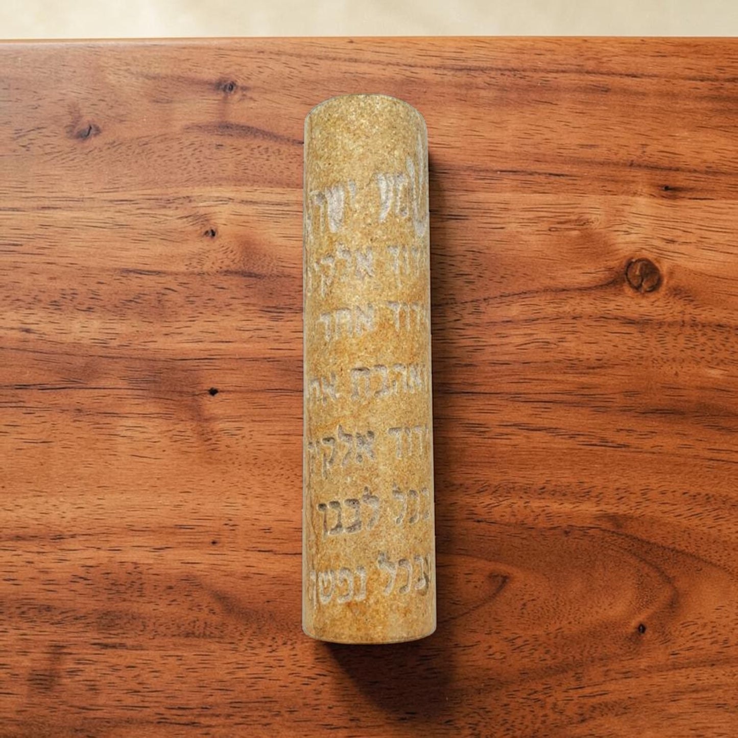 Shema Israel Jerusalem Stone Mezuzah Case