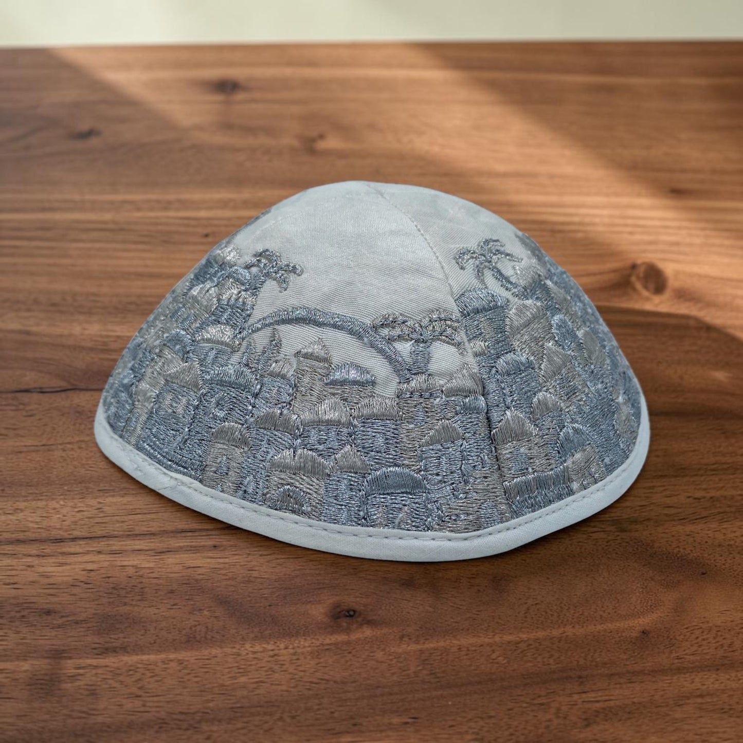 Colorful/Silver 17cm Jerusalem Embroidered Kippah