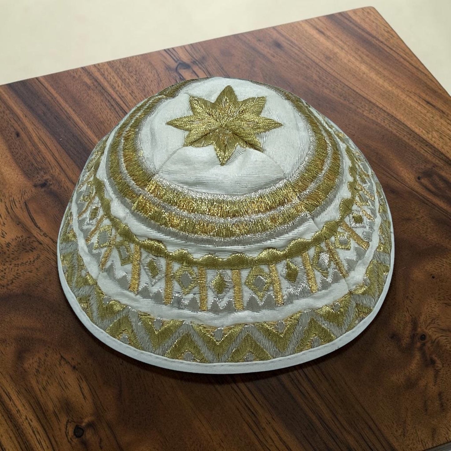 Blue/Gold Embroidered Kippah