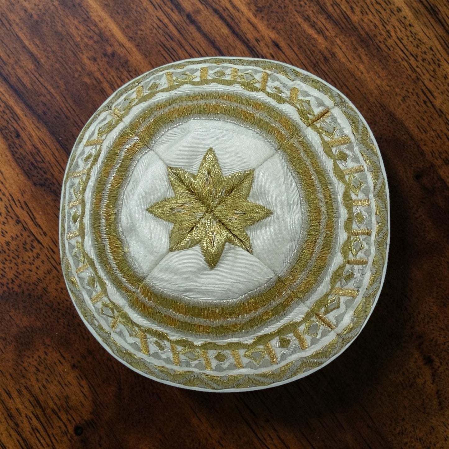 Blue/Gold Embroidered Kippah