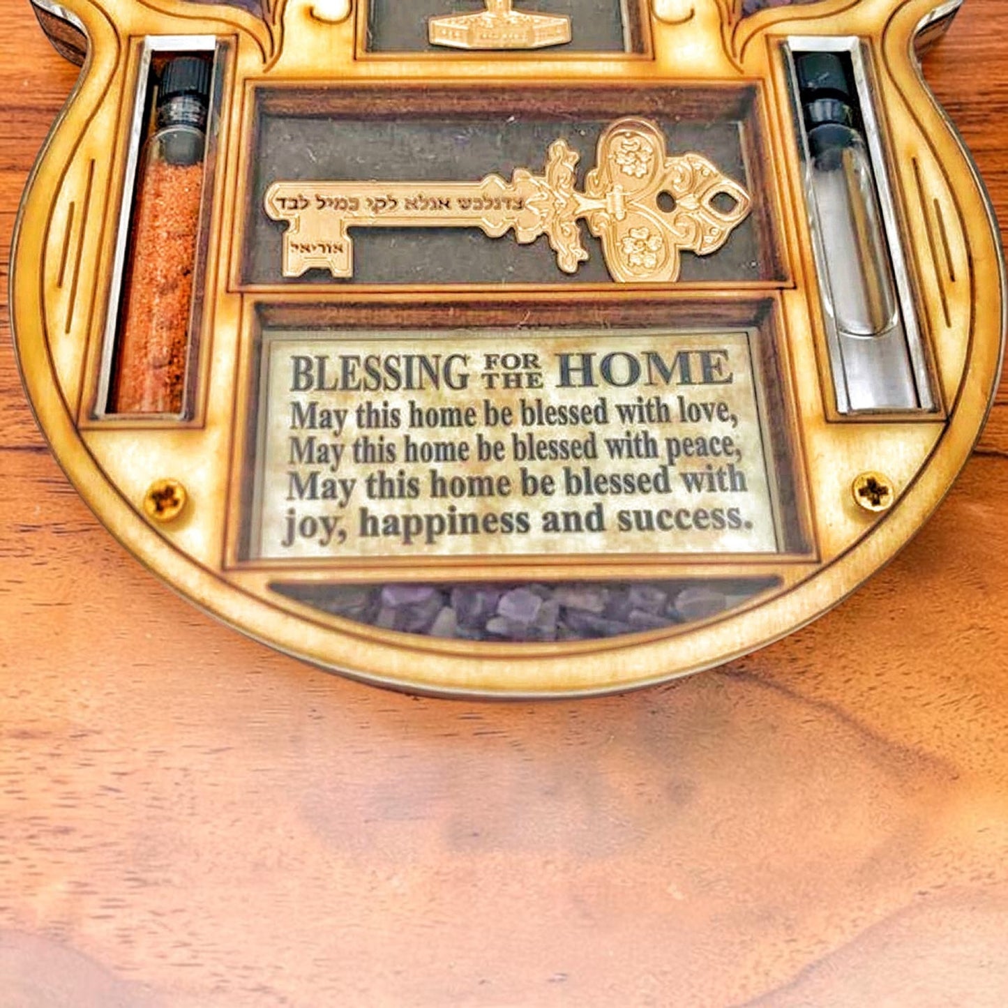 Wooden Hamsa Home Blessing Wall Decor