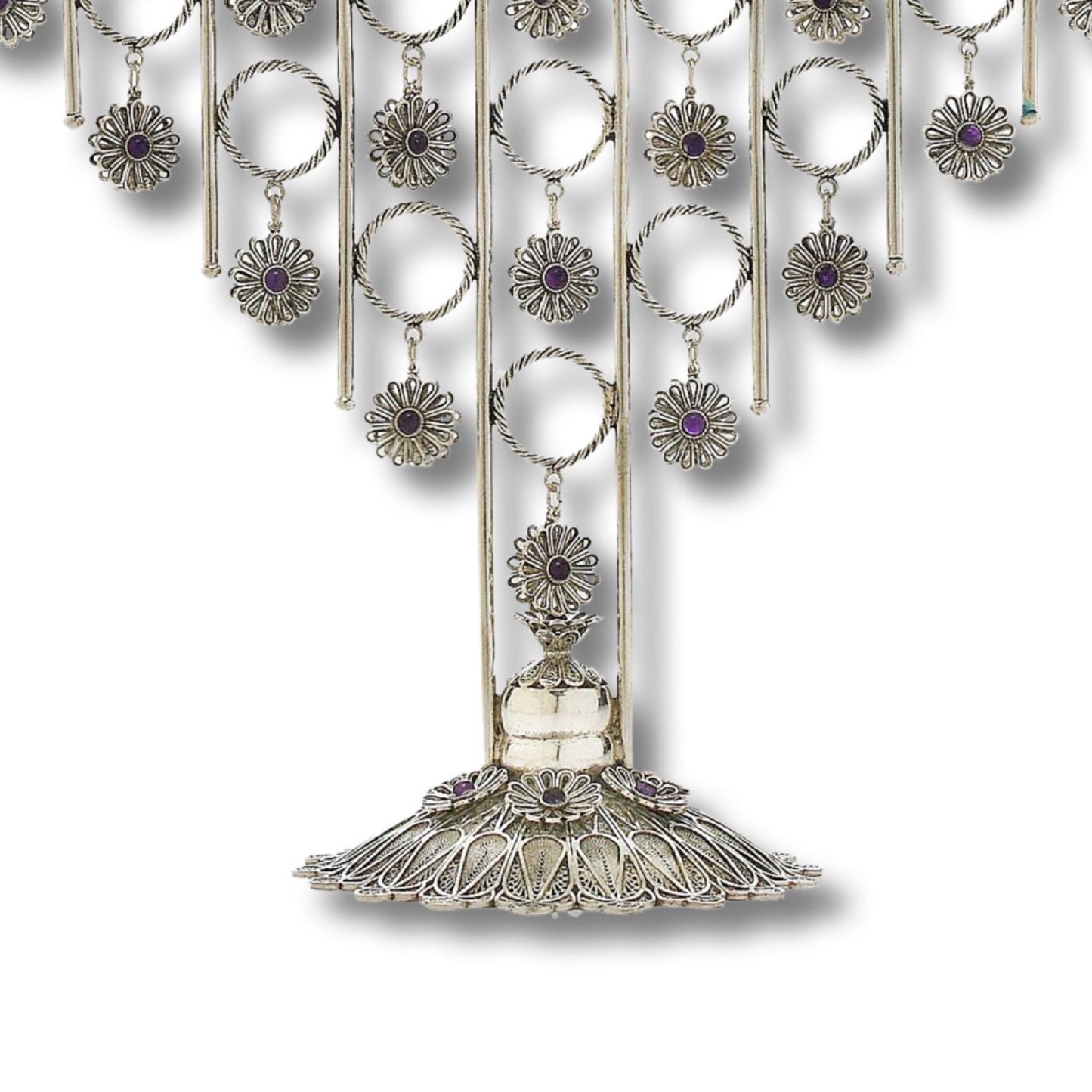 Big Sterling Silver Hanukkah Menorah