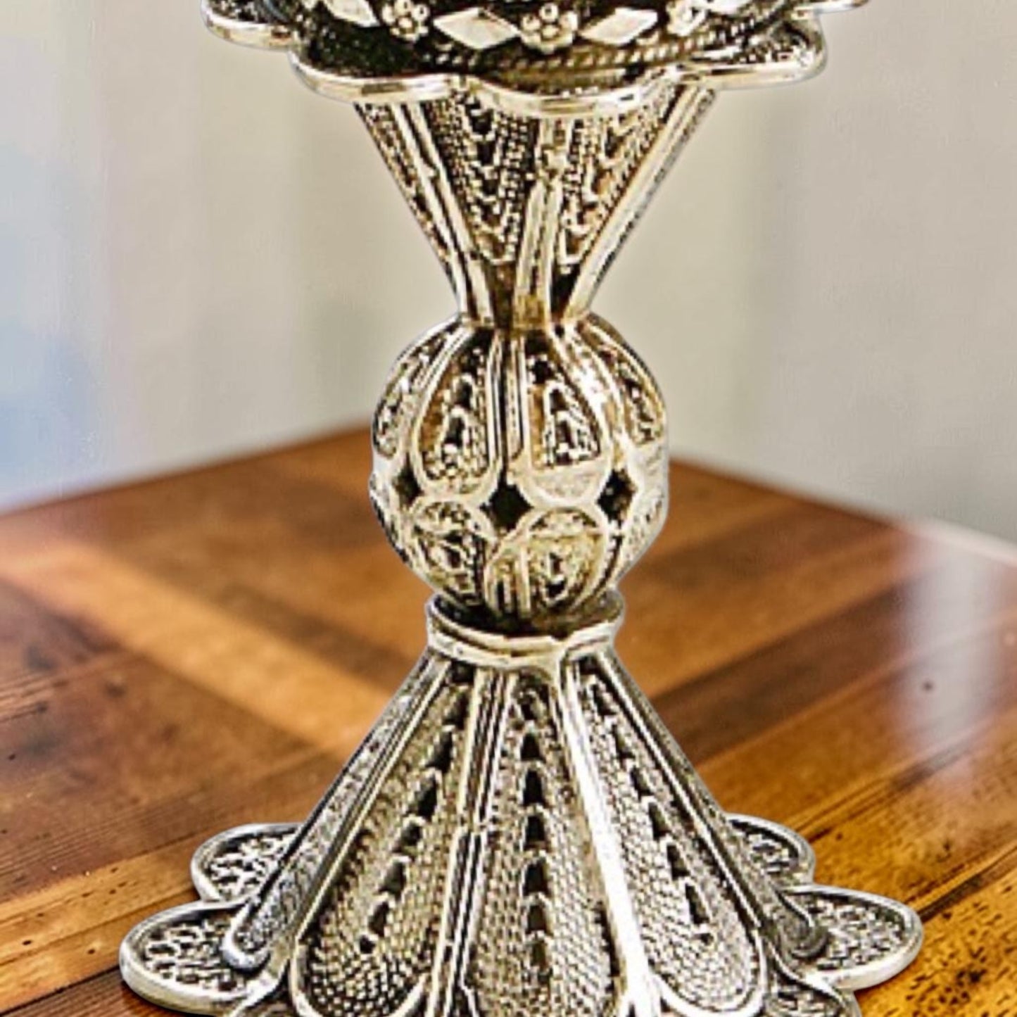 Mini Sterling Silver Yemenite Filigree Shabbat Candle Holders