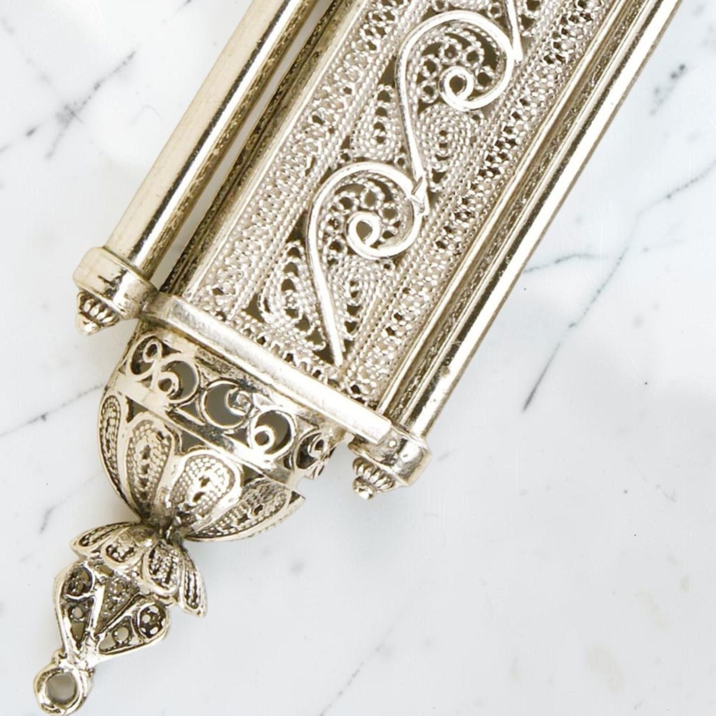 Sterling Silver Torah Mezuzah Case