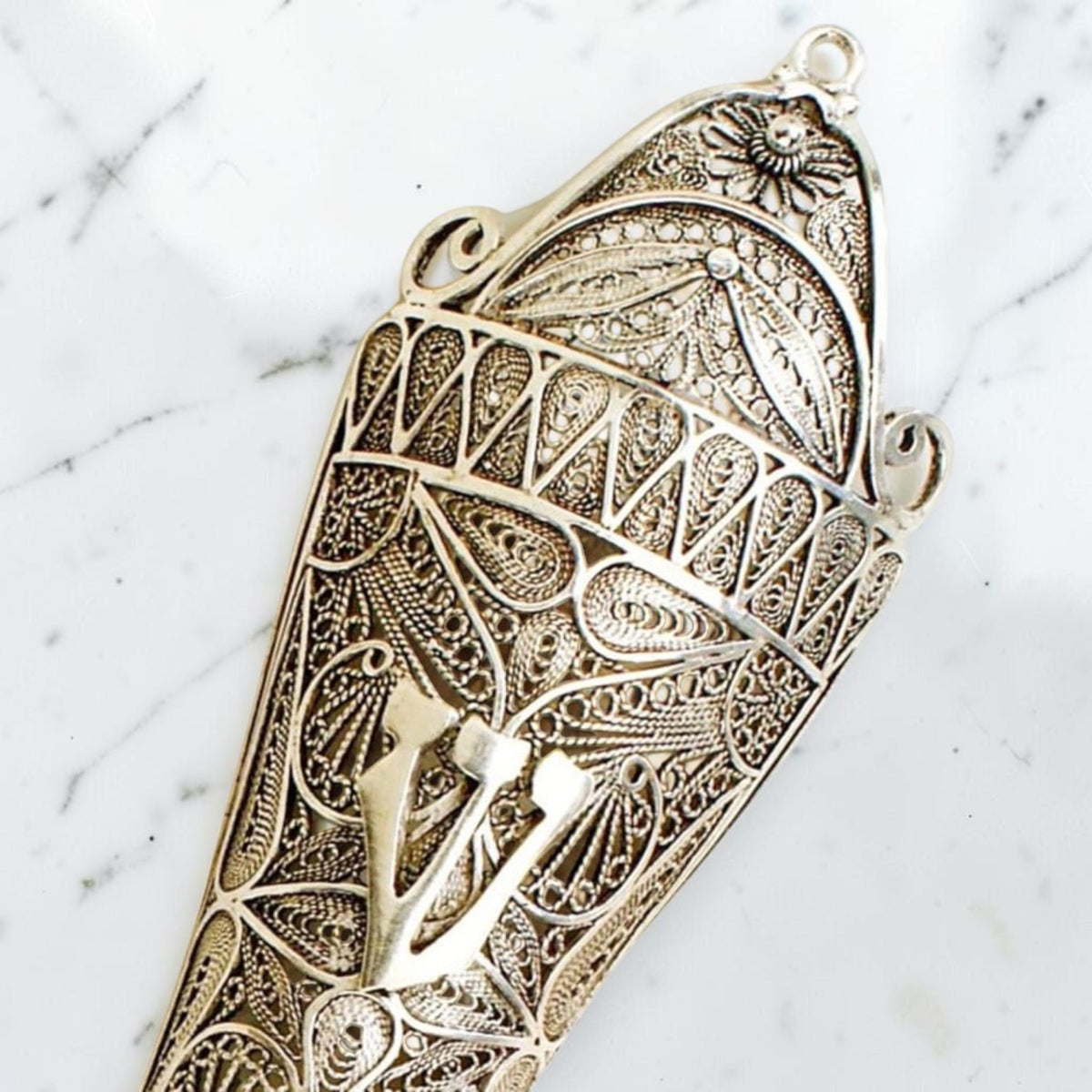Mezouzah en filigrane yéménite en argent sterling au design unique