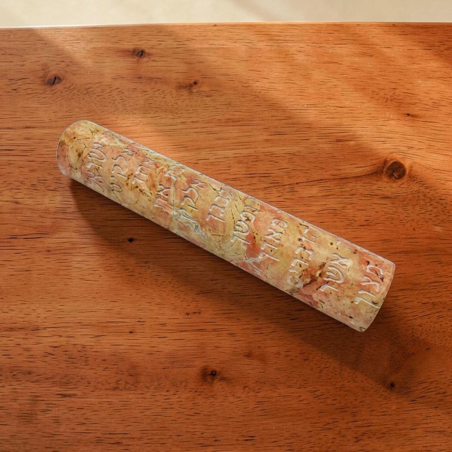 Shema Israel Jerusalem Stone Mezuzah Case
