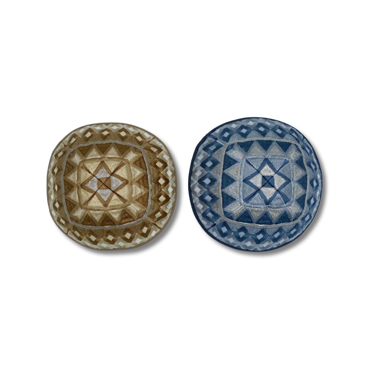 Blue/Gold Embroidered Kippah
