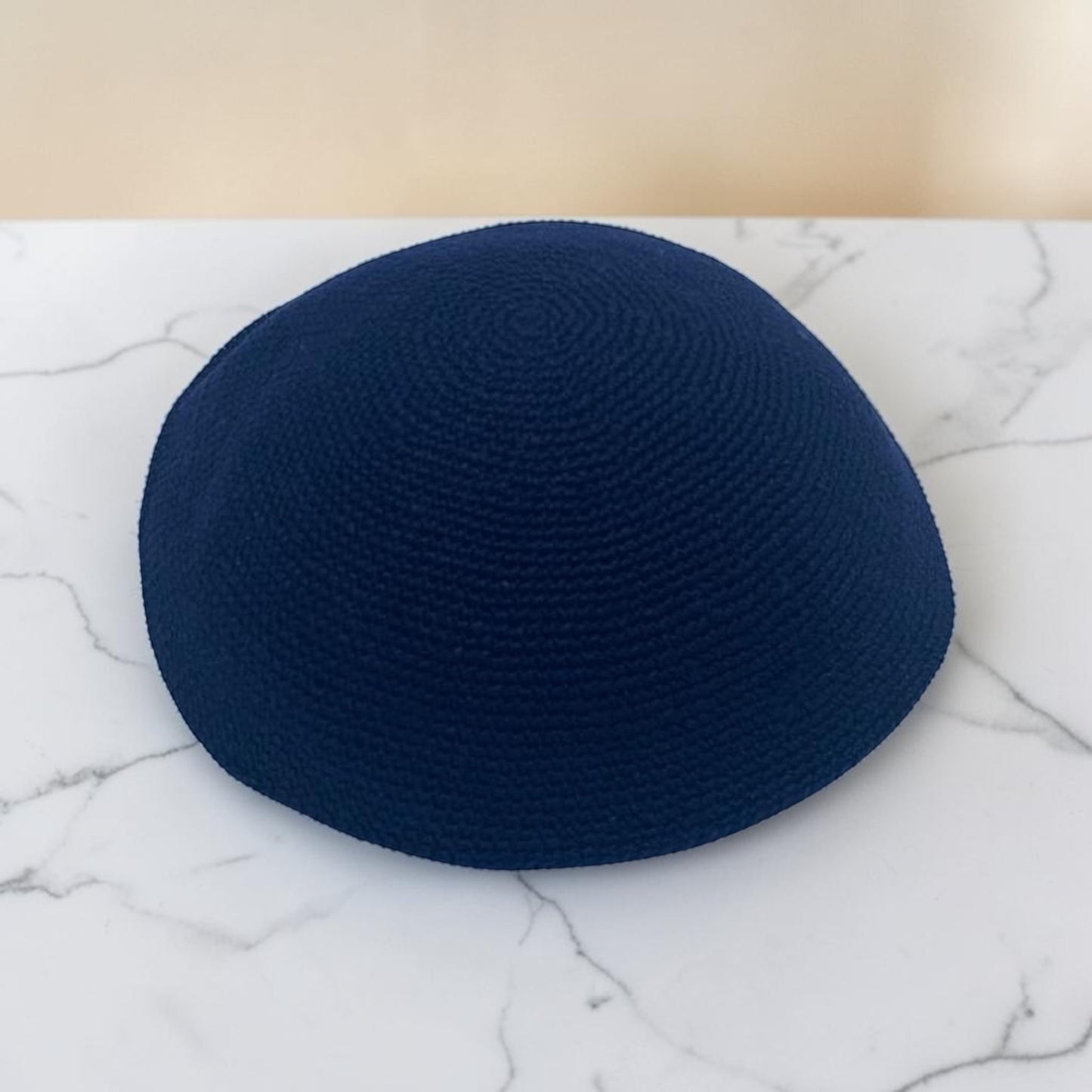 Dark Blue Cotton Knitted Kippah