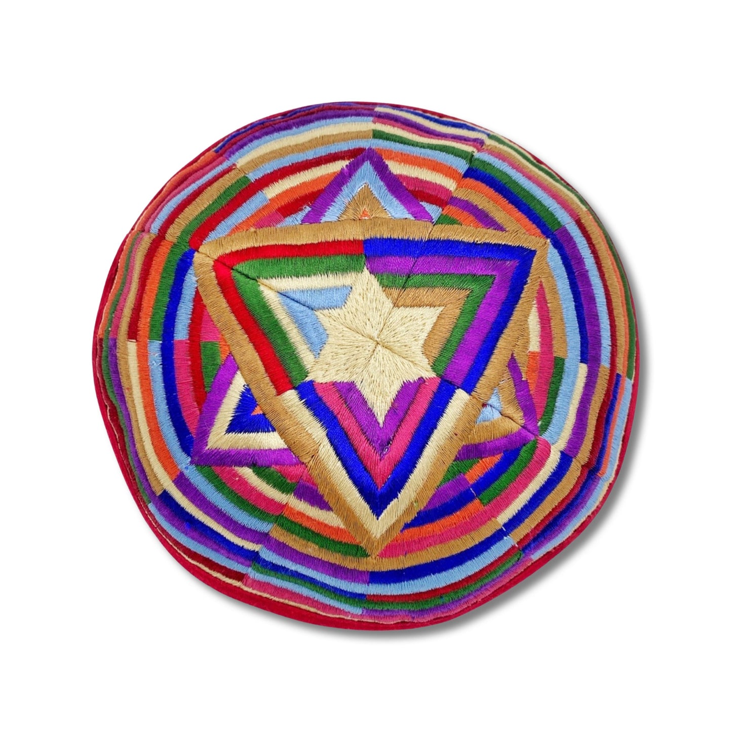 Colorful Star of David Embroidered Kippah