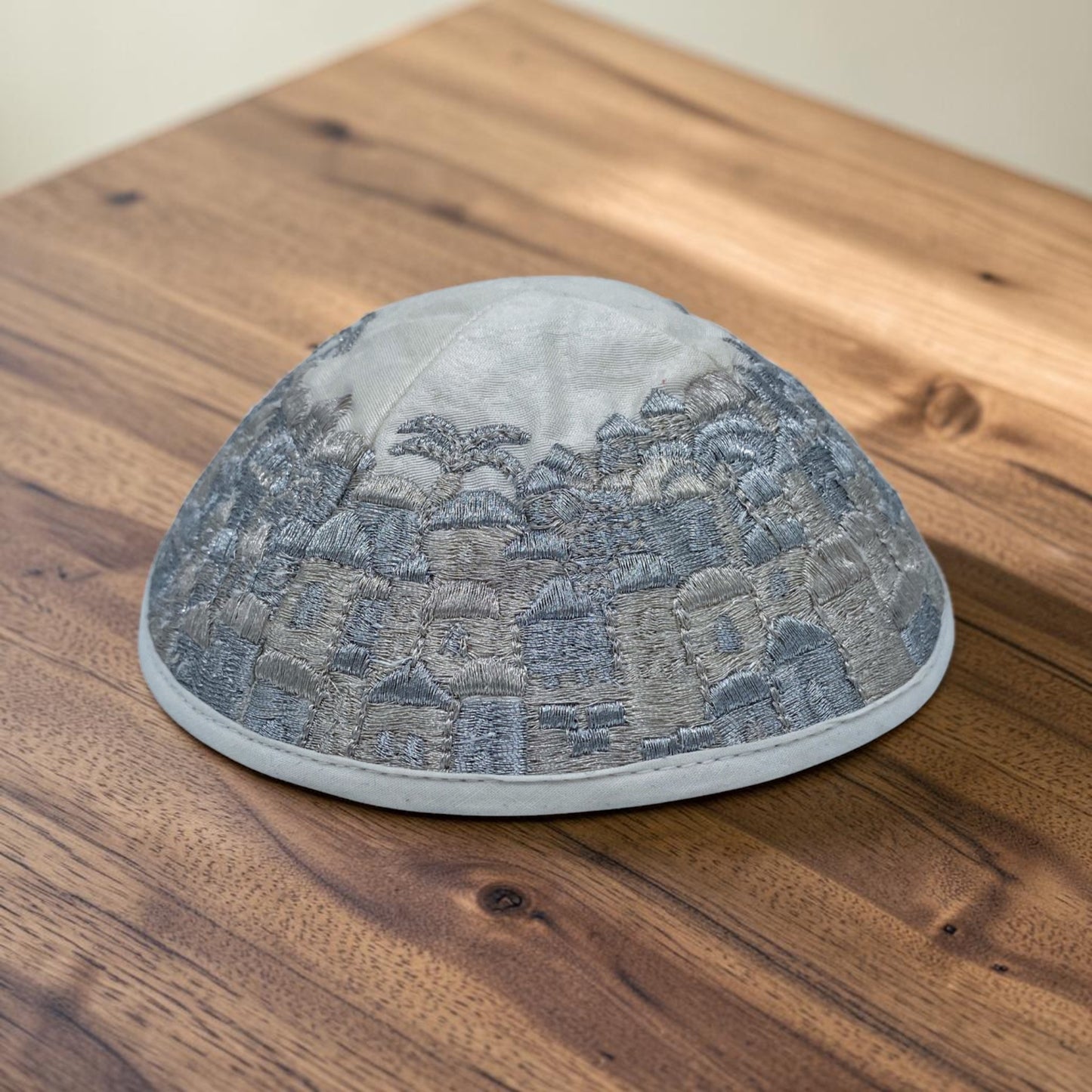 Colorful/Silver 17cm Jerusalem Embroidered Kippah