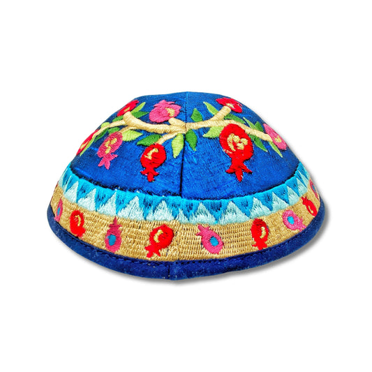 Colorful Pomegranate Embroidered Kippah