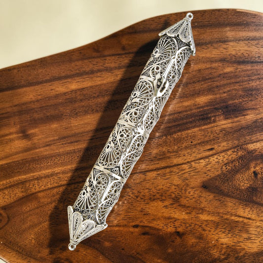 Sterling Silver Heart Mezuzah Case