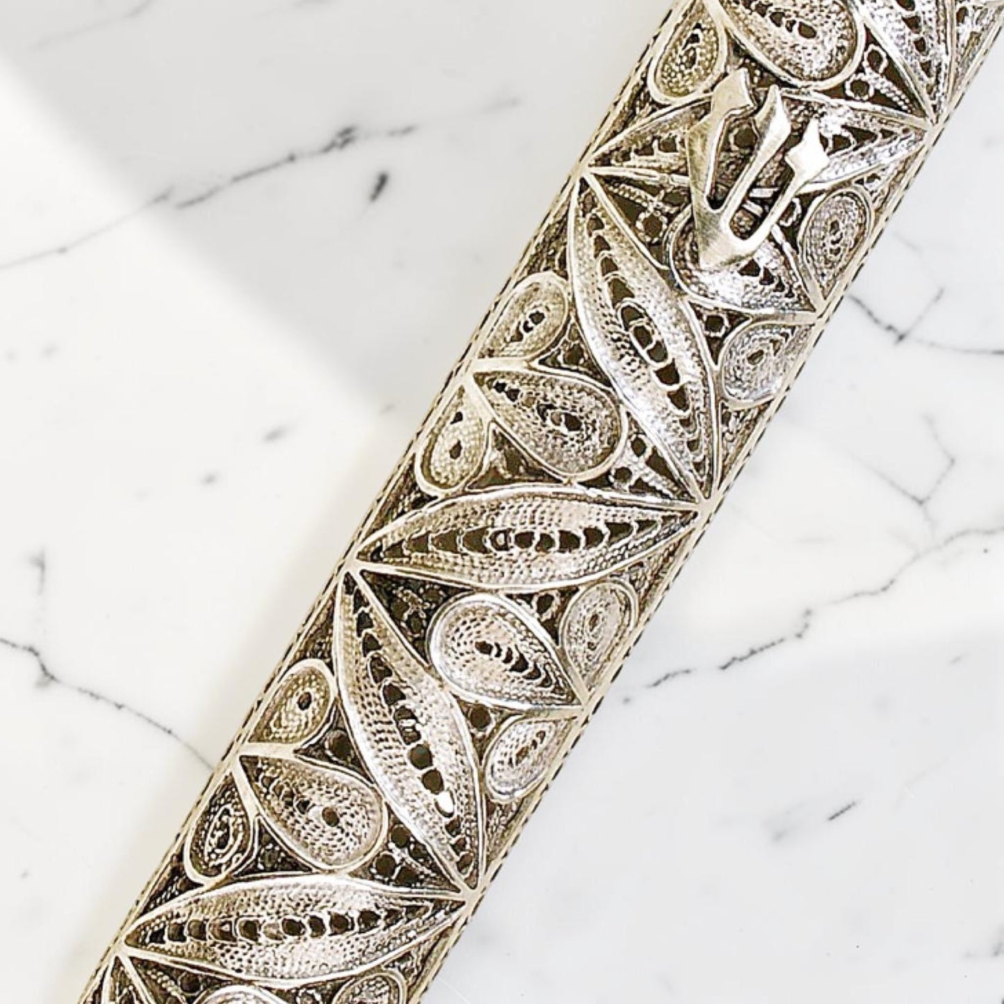 Sterling Silver Flower Mezuzah Case