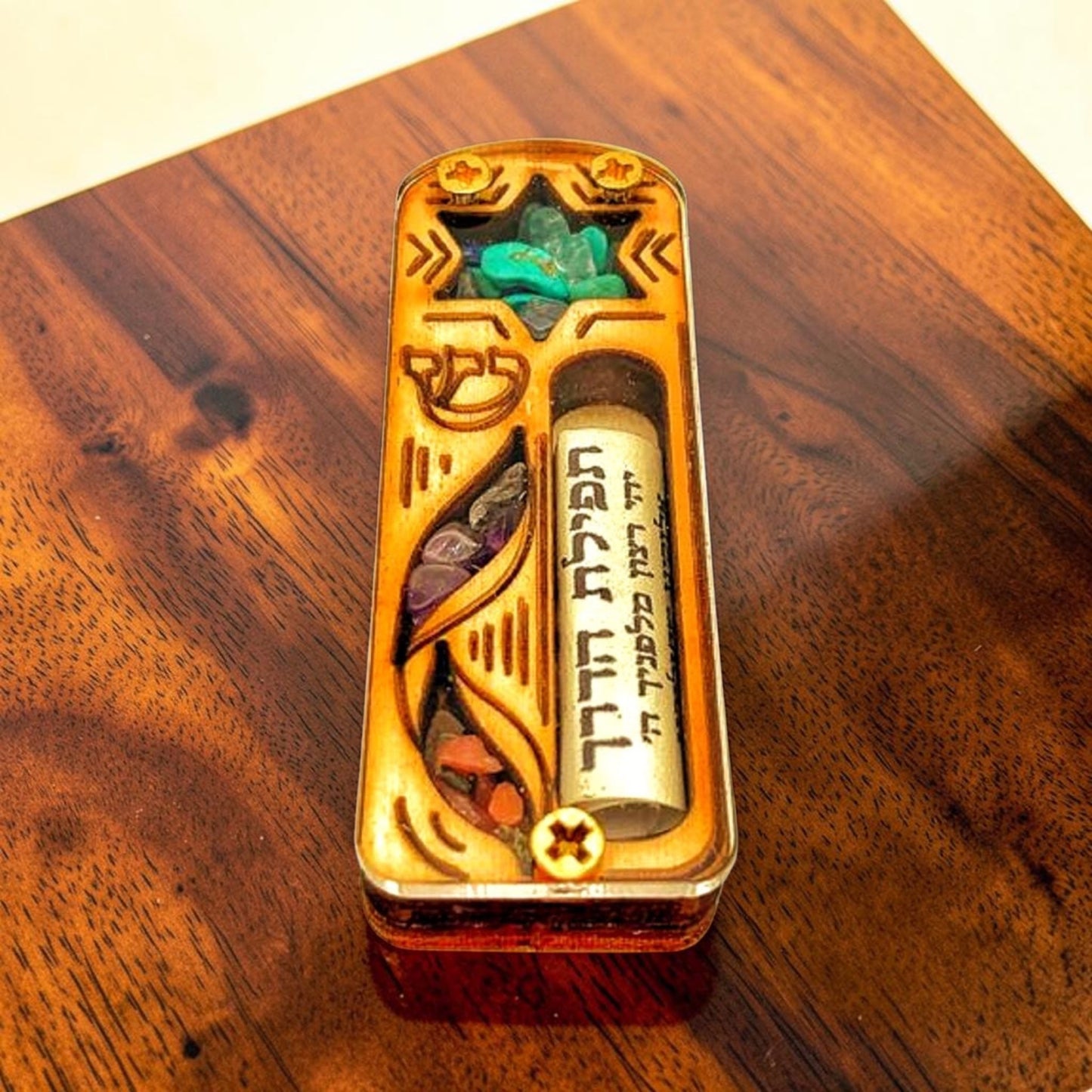 Car Mezuzah with Traveler Prayer Scroll