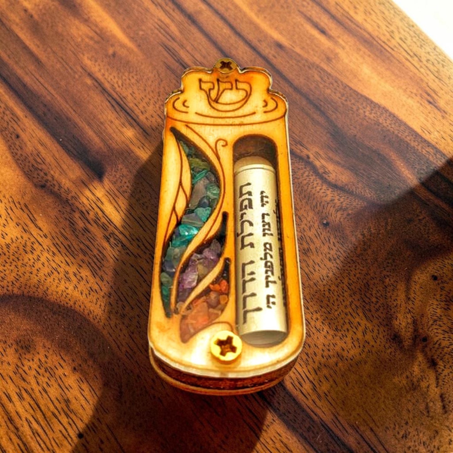 Car Mezuzah with Traveler Prayer Scroll
