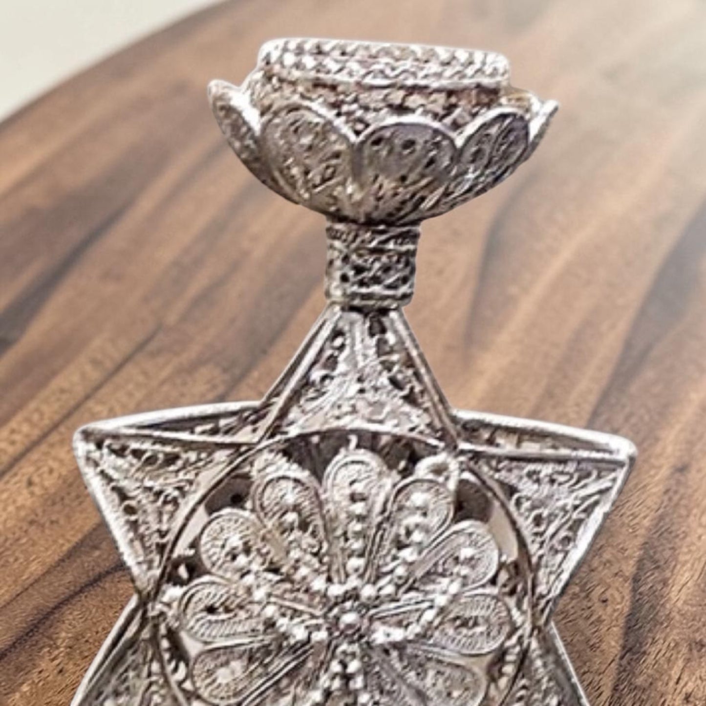 Sterling Silver Star of David Candle Holders