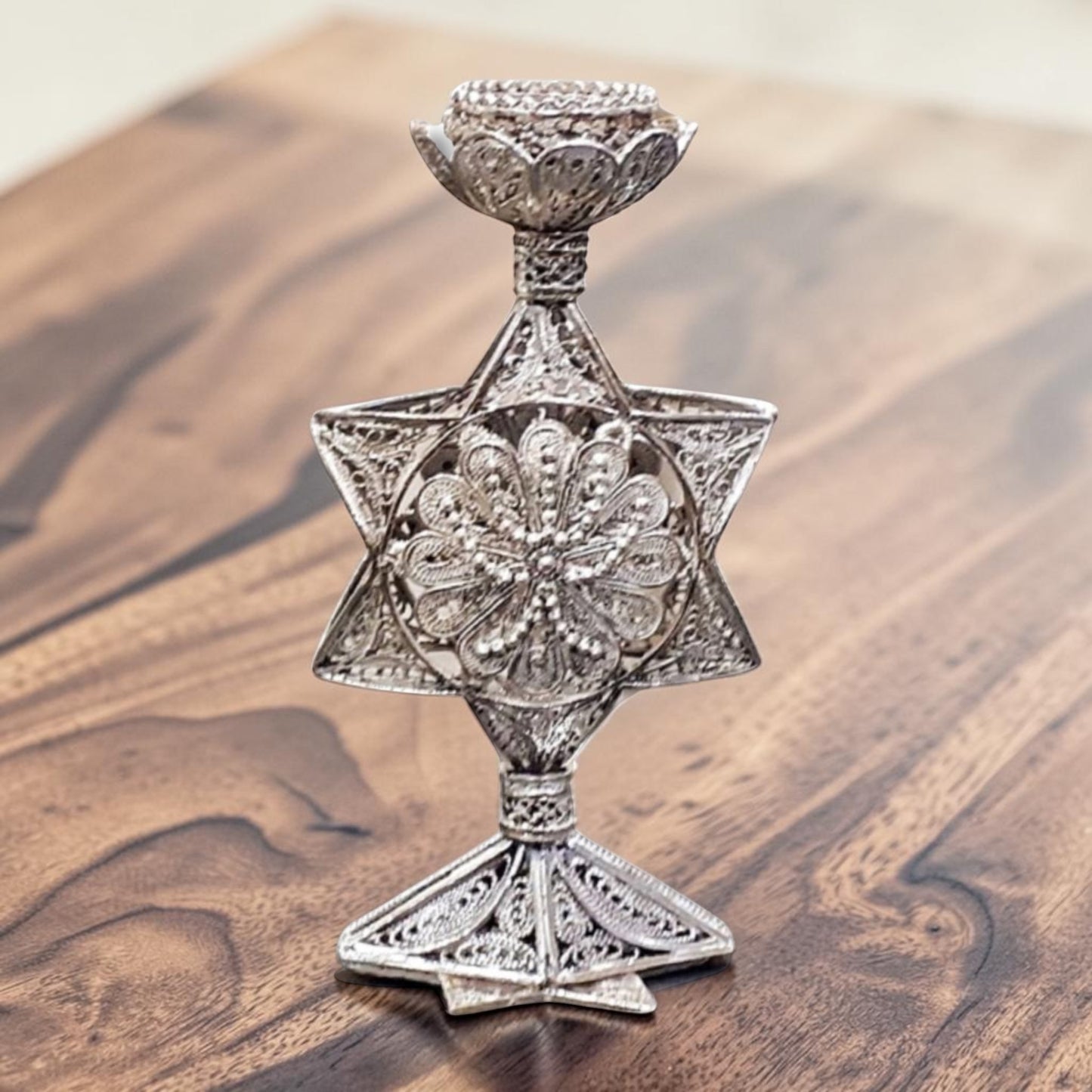Sterling Silver Star of David Candle Holders