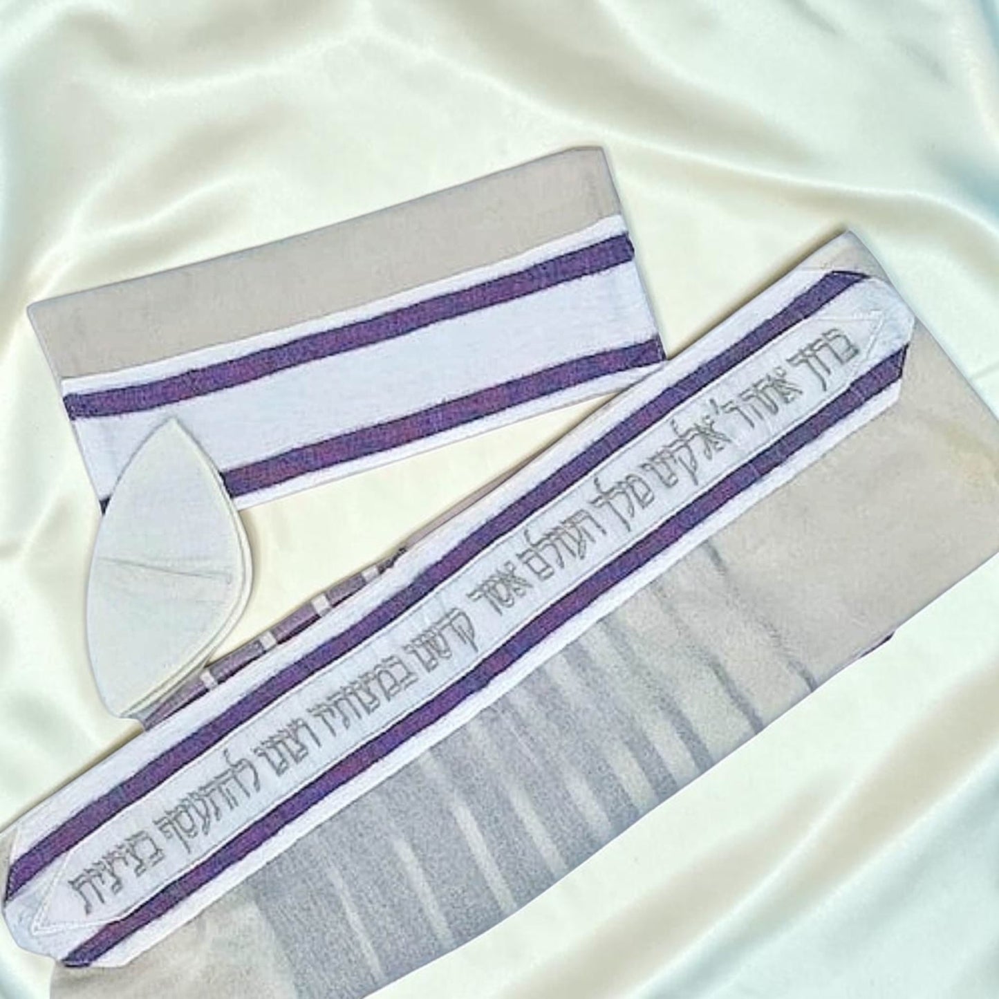 Handmade Wool Tallit Prayer Shawl Set