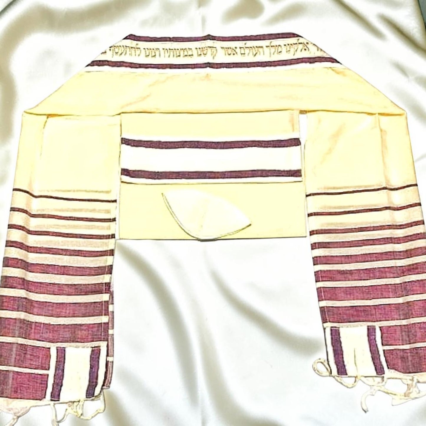 Handmade Wool Tallit Prayer Shawl Set