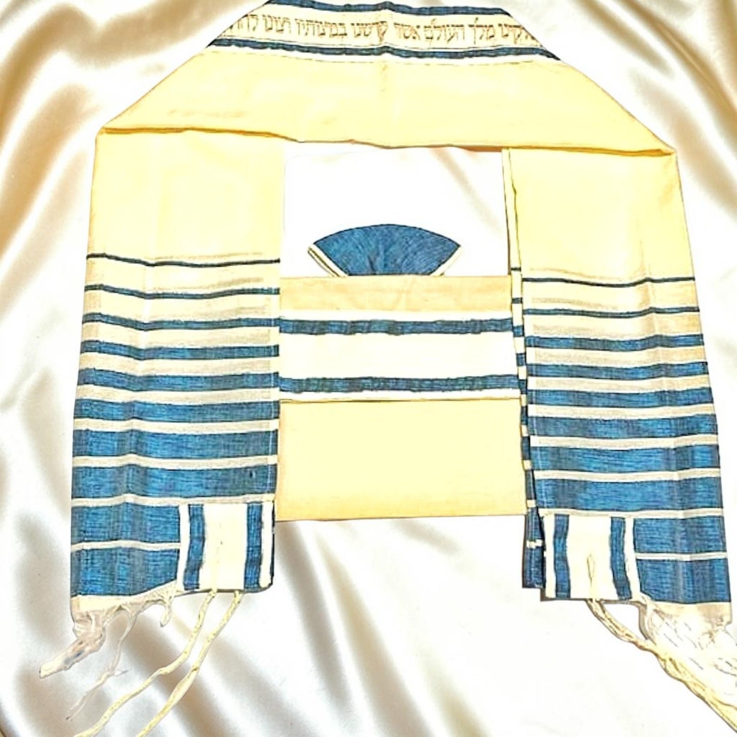 Handmade Wool Tallit Prayer Shawl Set
