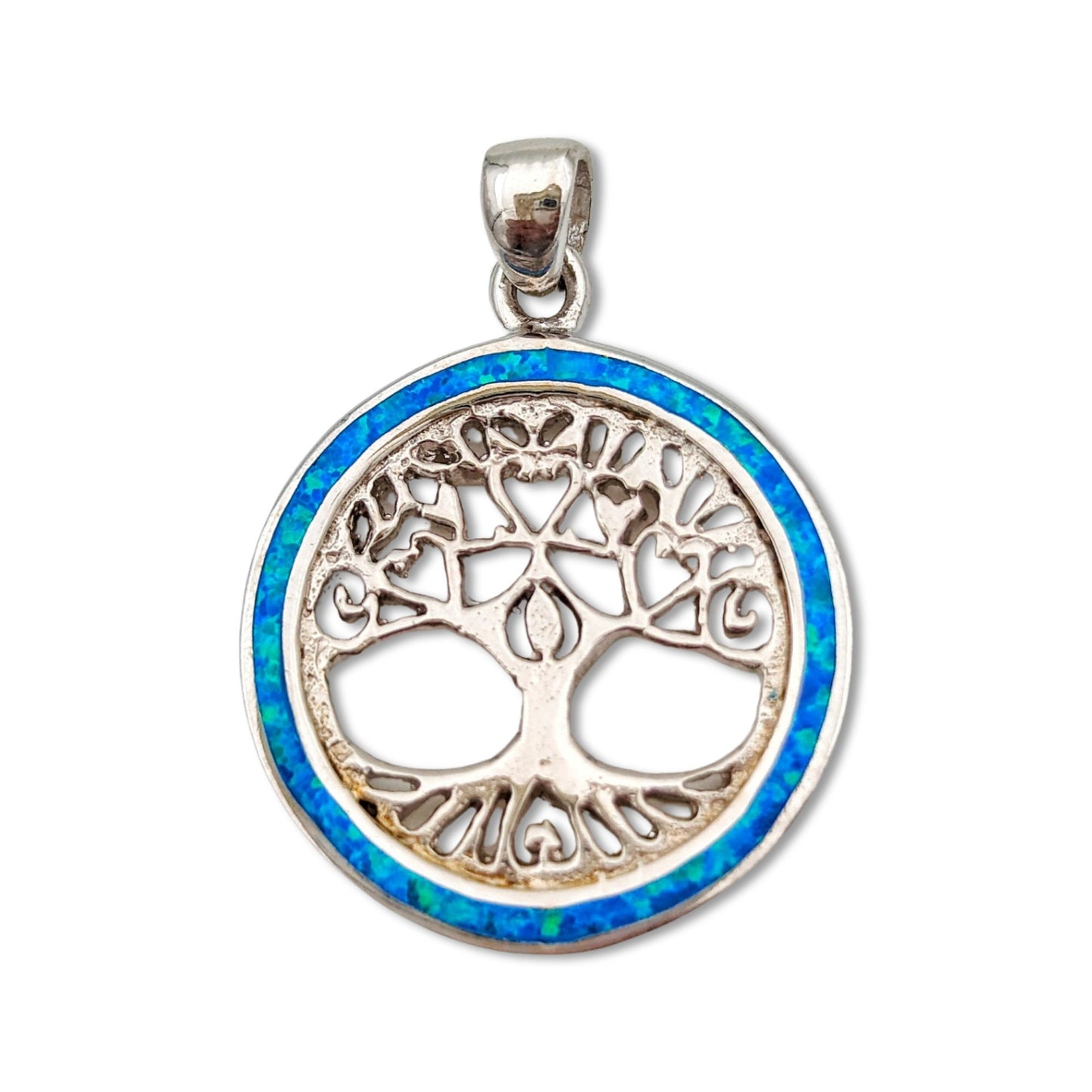 Tree Of Life Sterling Silver With Opal Necklace/Pendant Made in israel