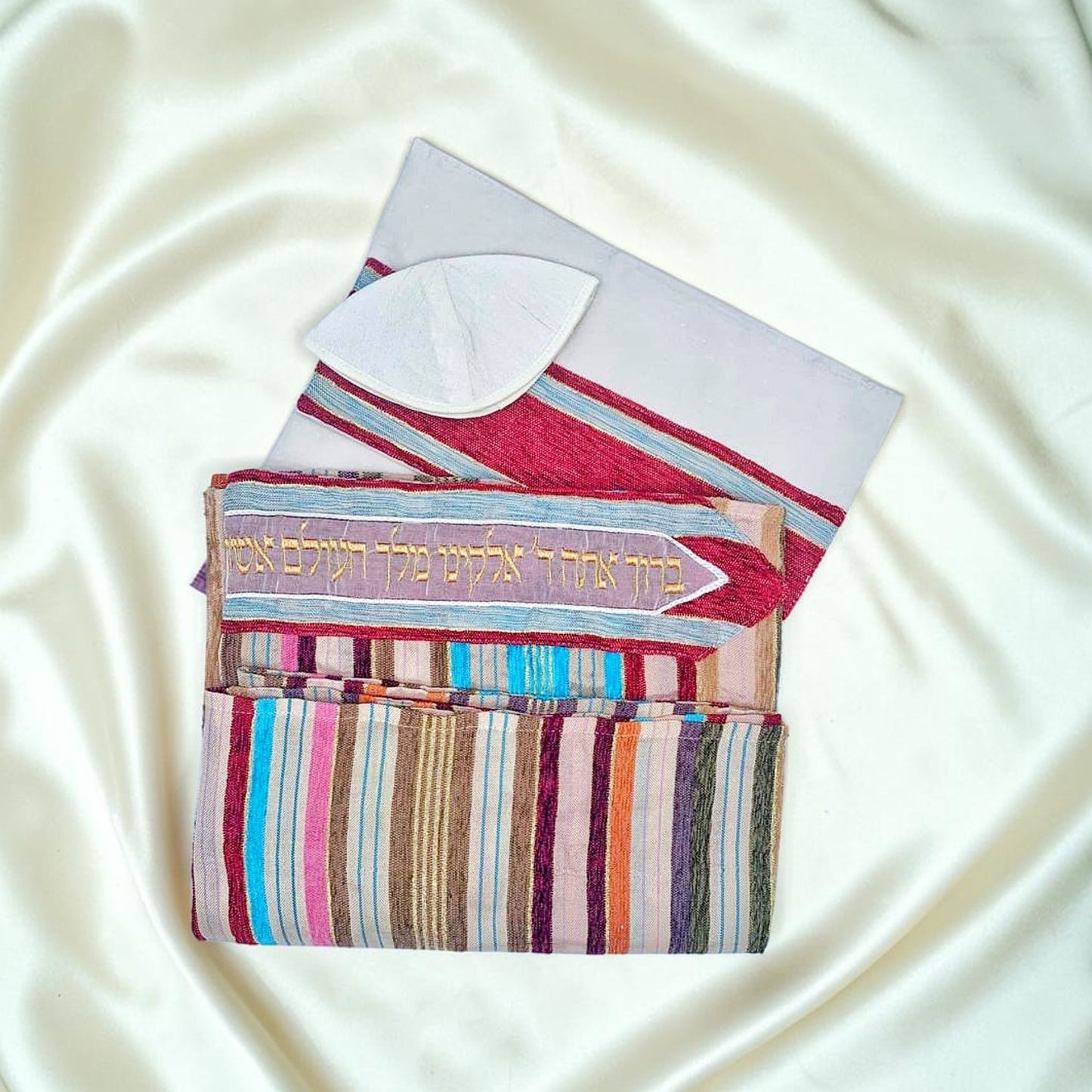 Handmade Wool Tallit Prayer Shawl Set