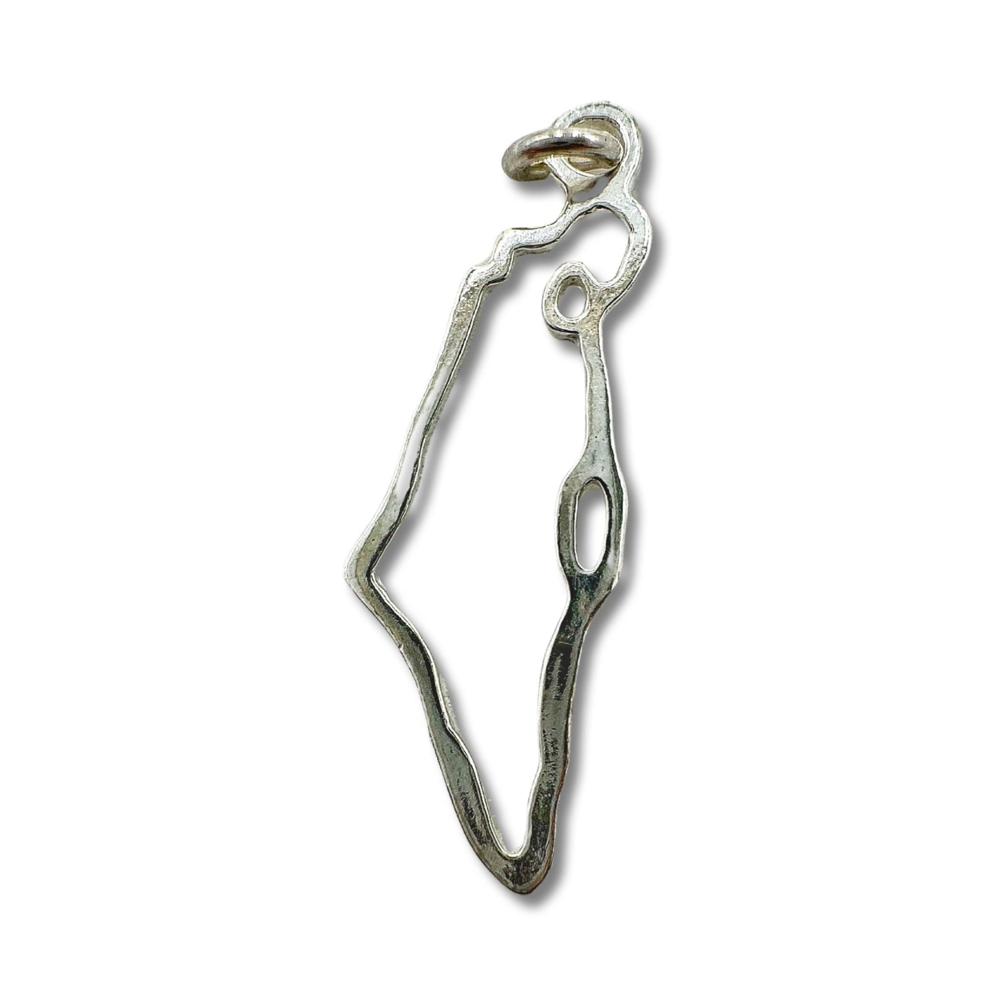 Sterling Silver/ Gold Israel Map Pendant