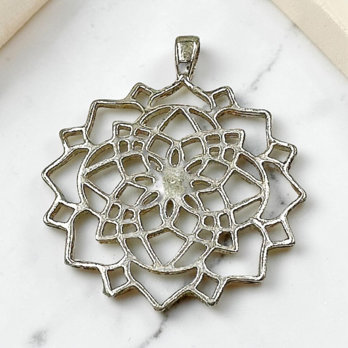 Sterling Silver Mandala Star of David Necklace
