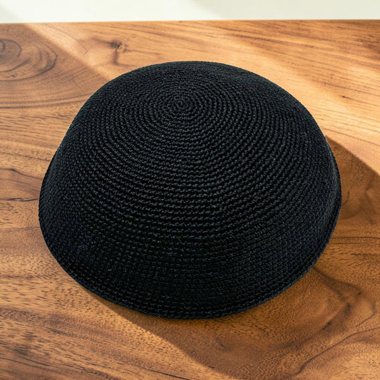 Black Cotton Knitted Kippah