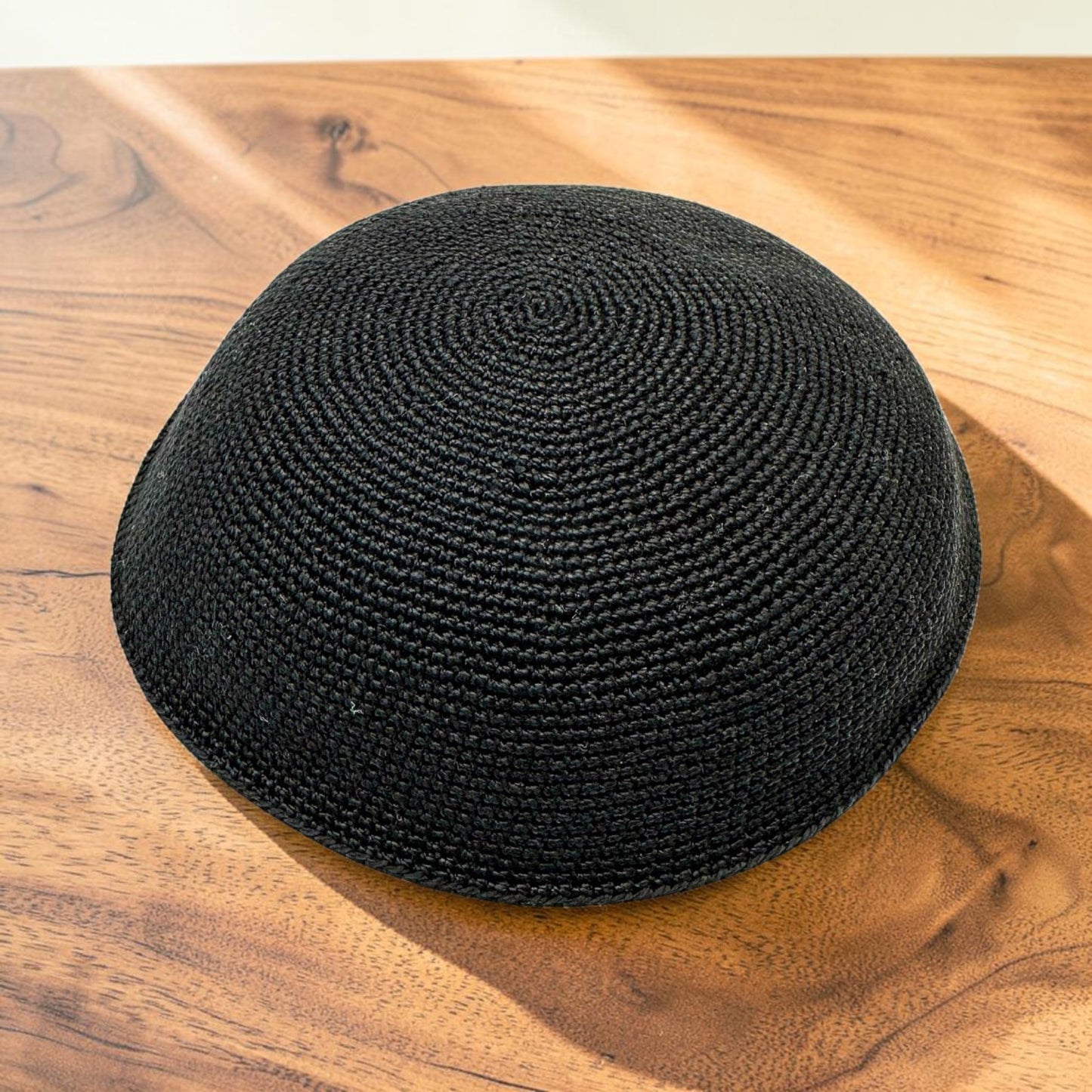 Black Cotton 13cm & 16cm Handmade Knitted Kippah