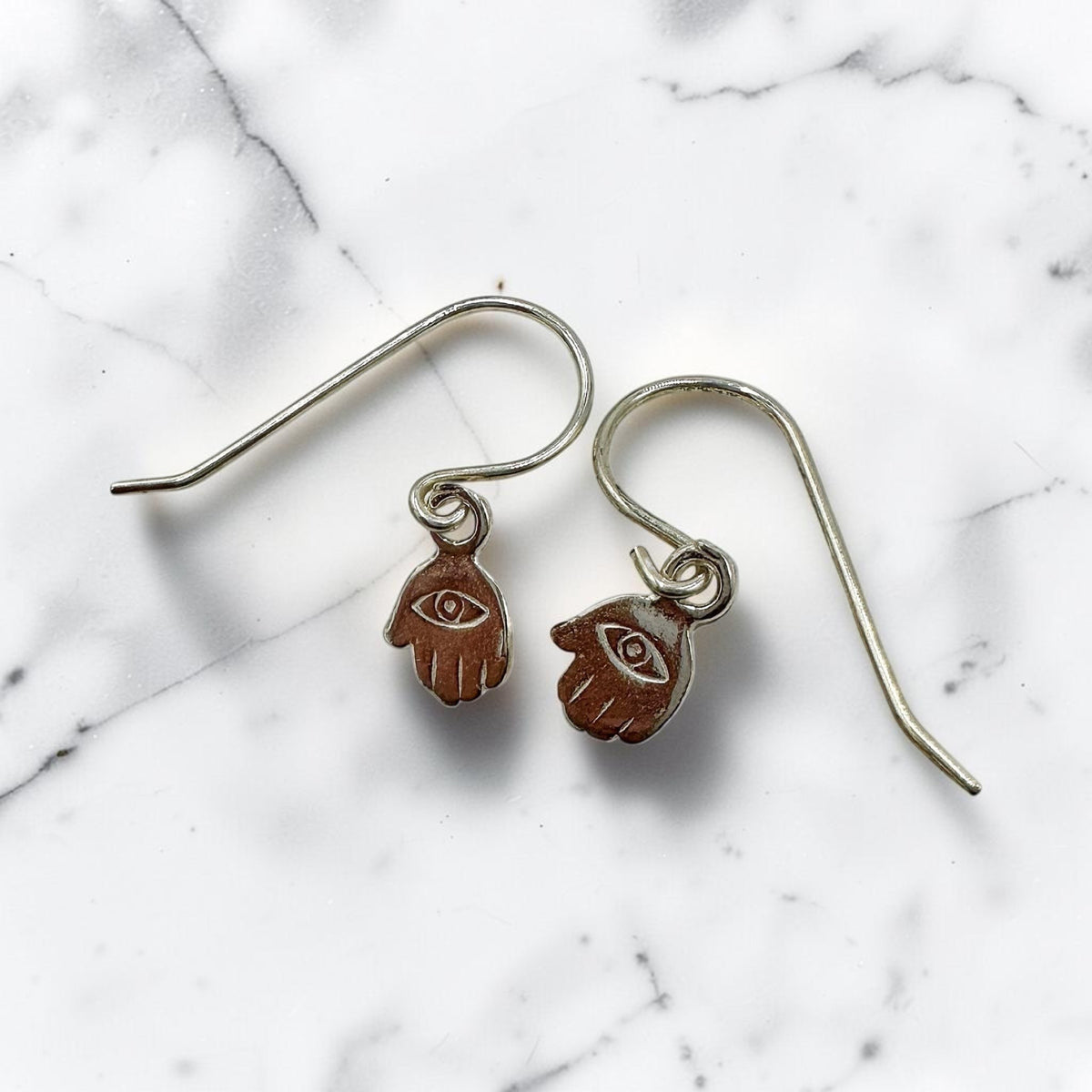 Mini boucles d'oreilles Hamsa en argent sterling/plaqué or
