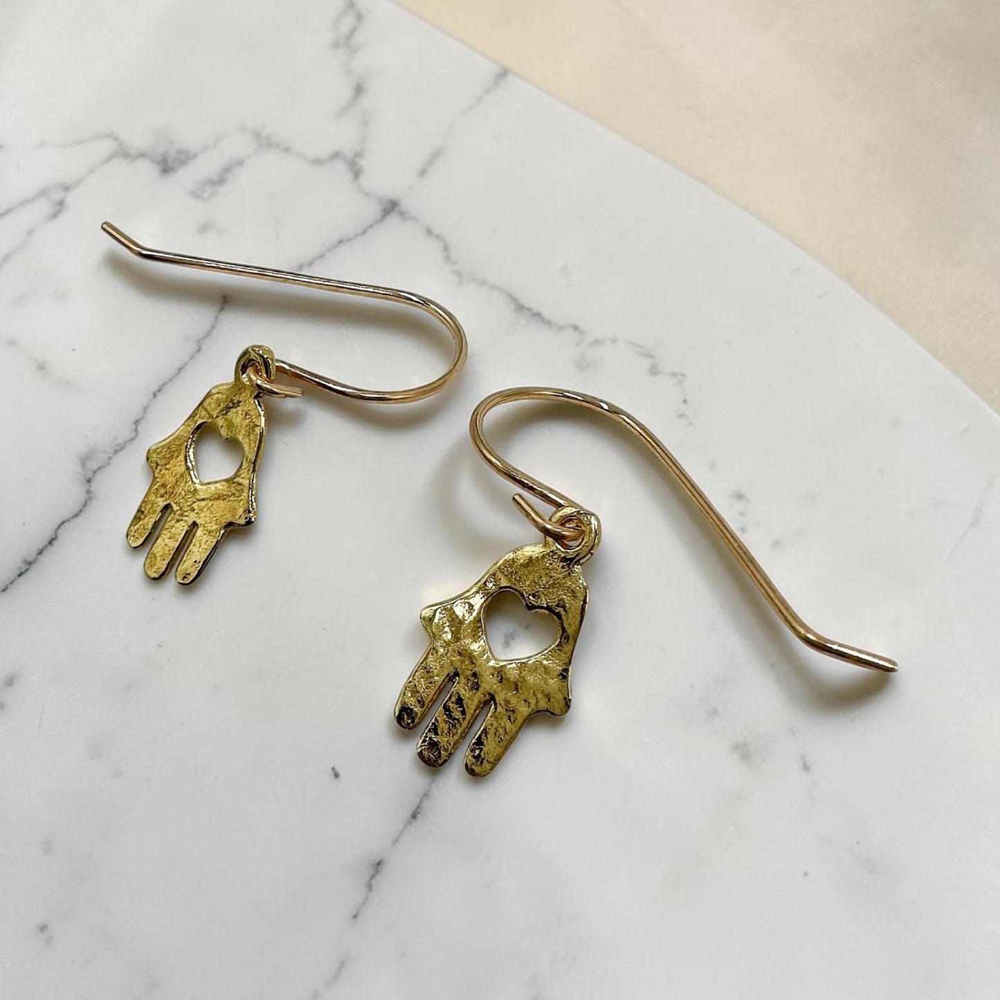 Gold Filled Hamsa Earrings