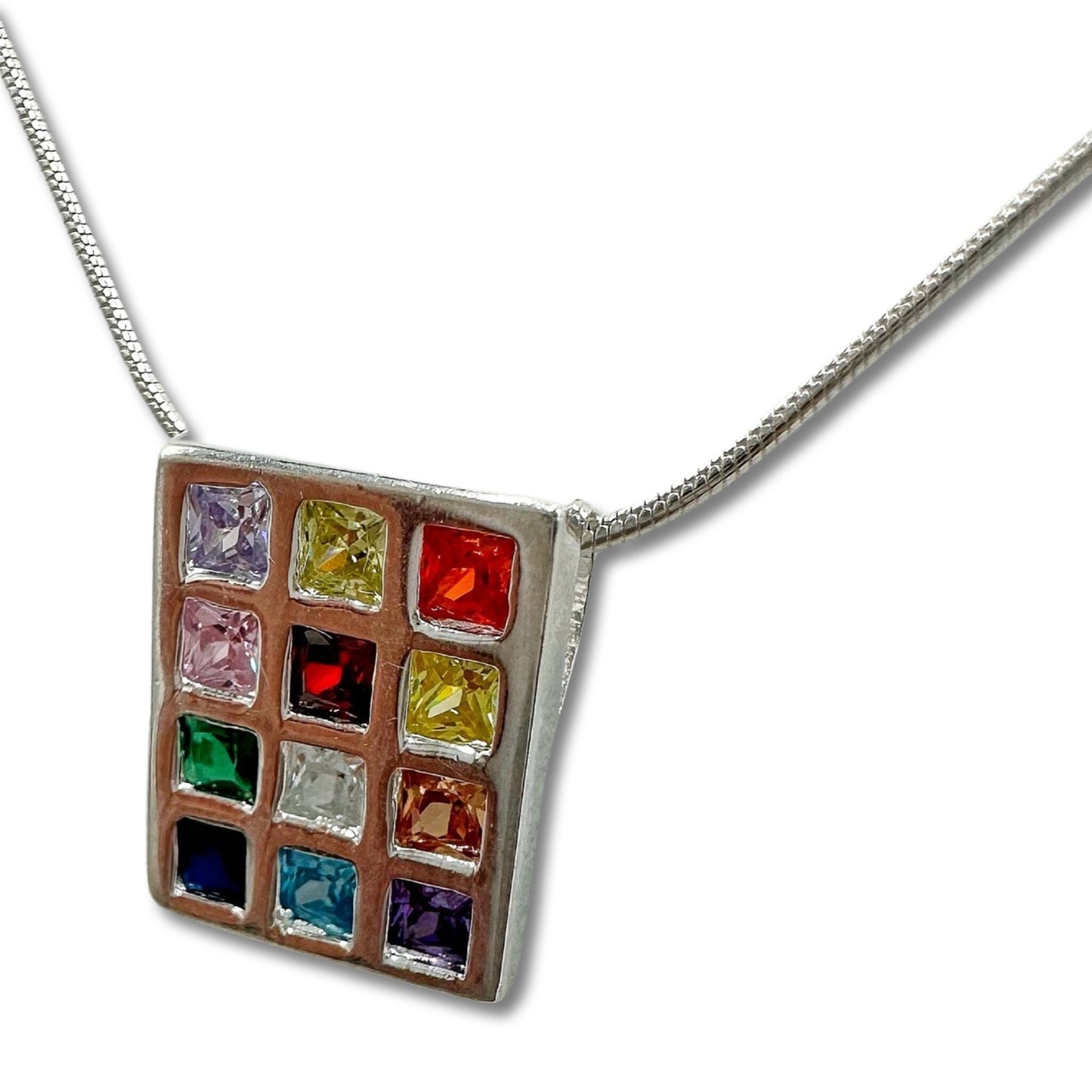 Hoshen Pendant with 12 Tribes Crystals – Sterling Silver Necklace, Biblical Jewish Jewelry, Breastplate of the High Priest, Gift from Israel