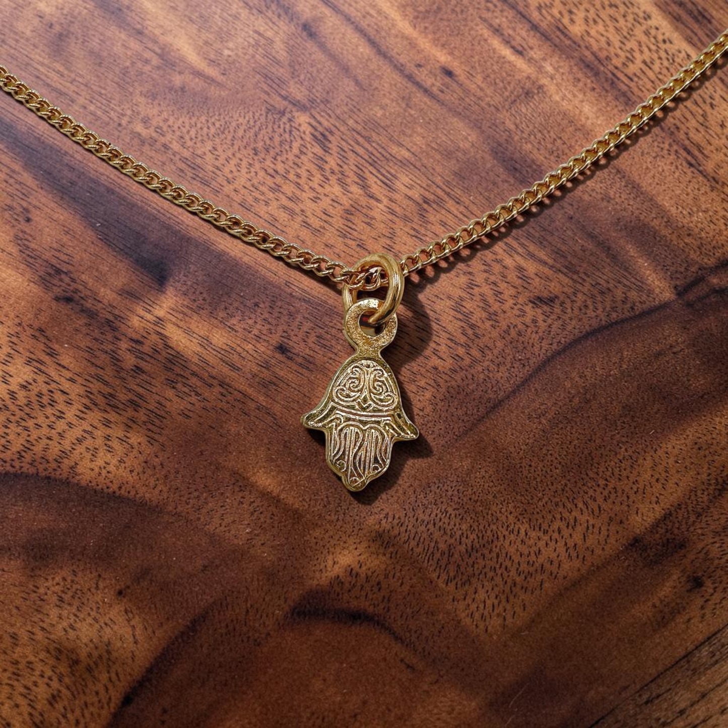 Mini Hamsa Necklace Sterling Silver or Gold Filled