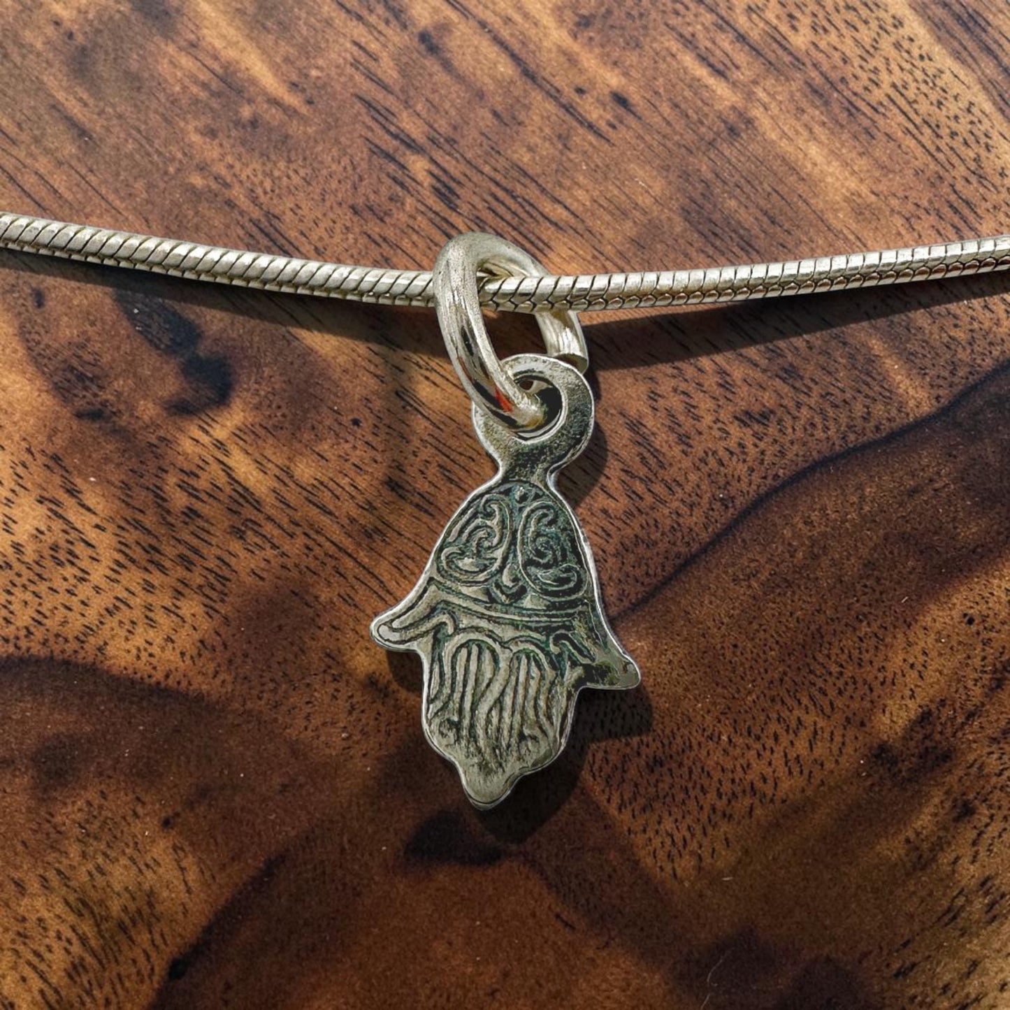 Mini Hamsa Necklace Sterling Silver or Gold Filled