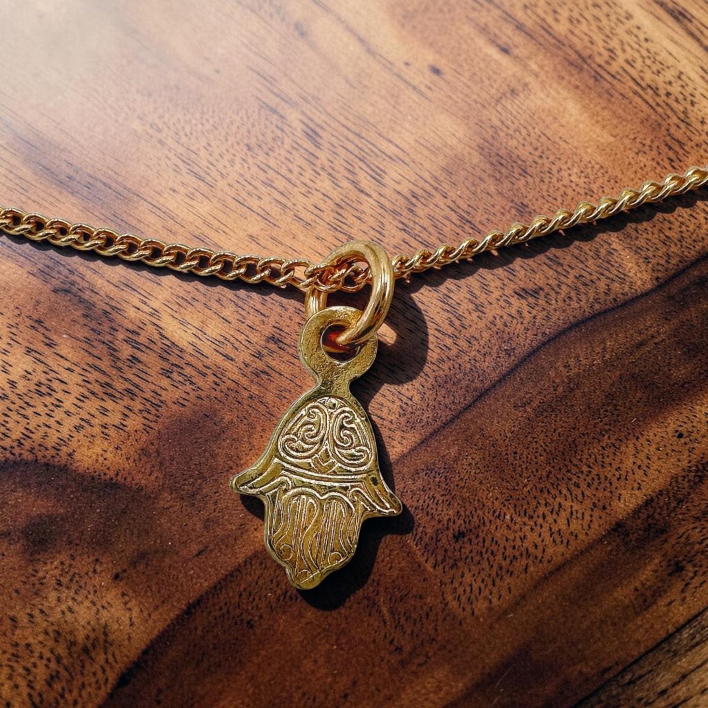 Mini Hamsa Necklace Sterling Silver or Gold Filled
